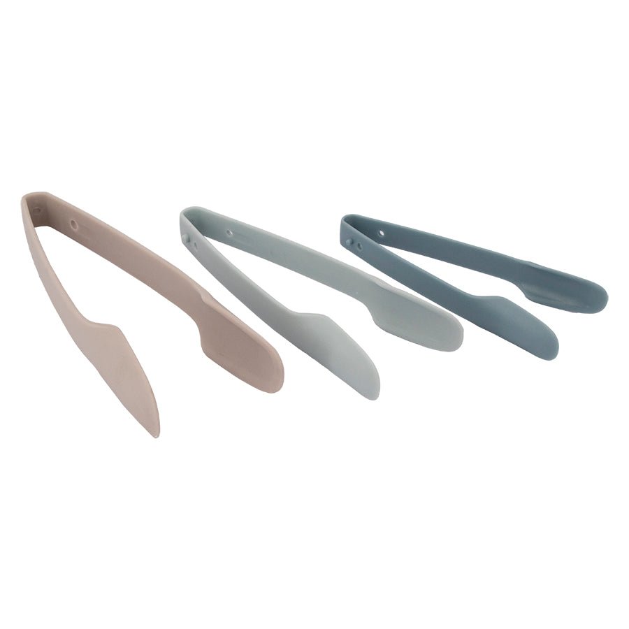 REGENT KITCHEN COLOURED NESTING FOOD TONGS PLASTIC 3PK SET, 250MM l 215MM l 185MM