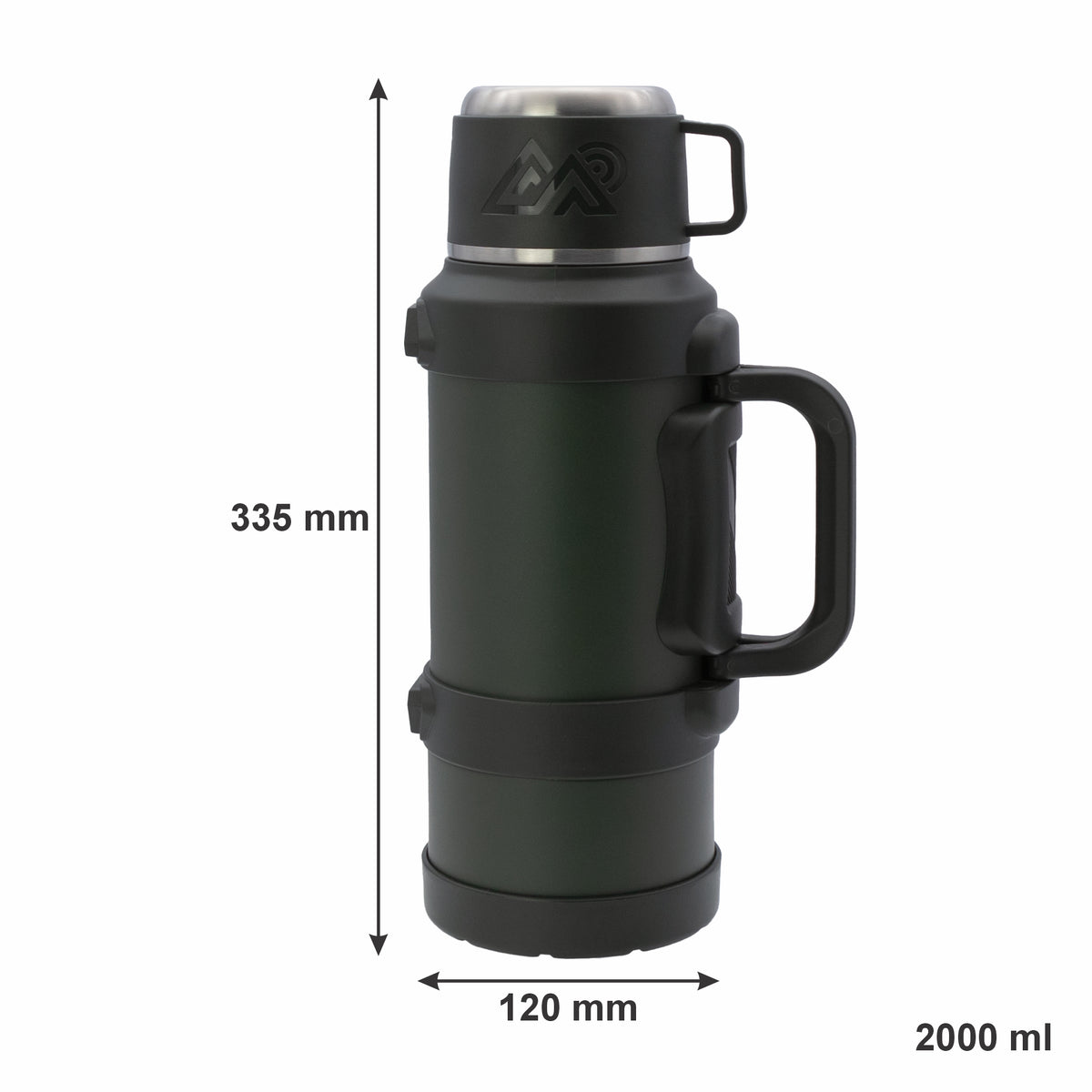 REGENT LARGE VACUUM FLASK STAINLESS STEEL WITH CUP LID KHAKI GREEN, 2L