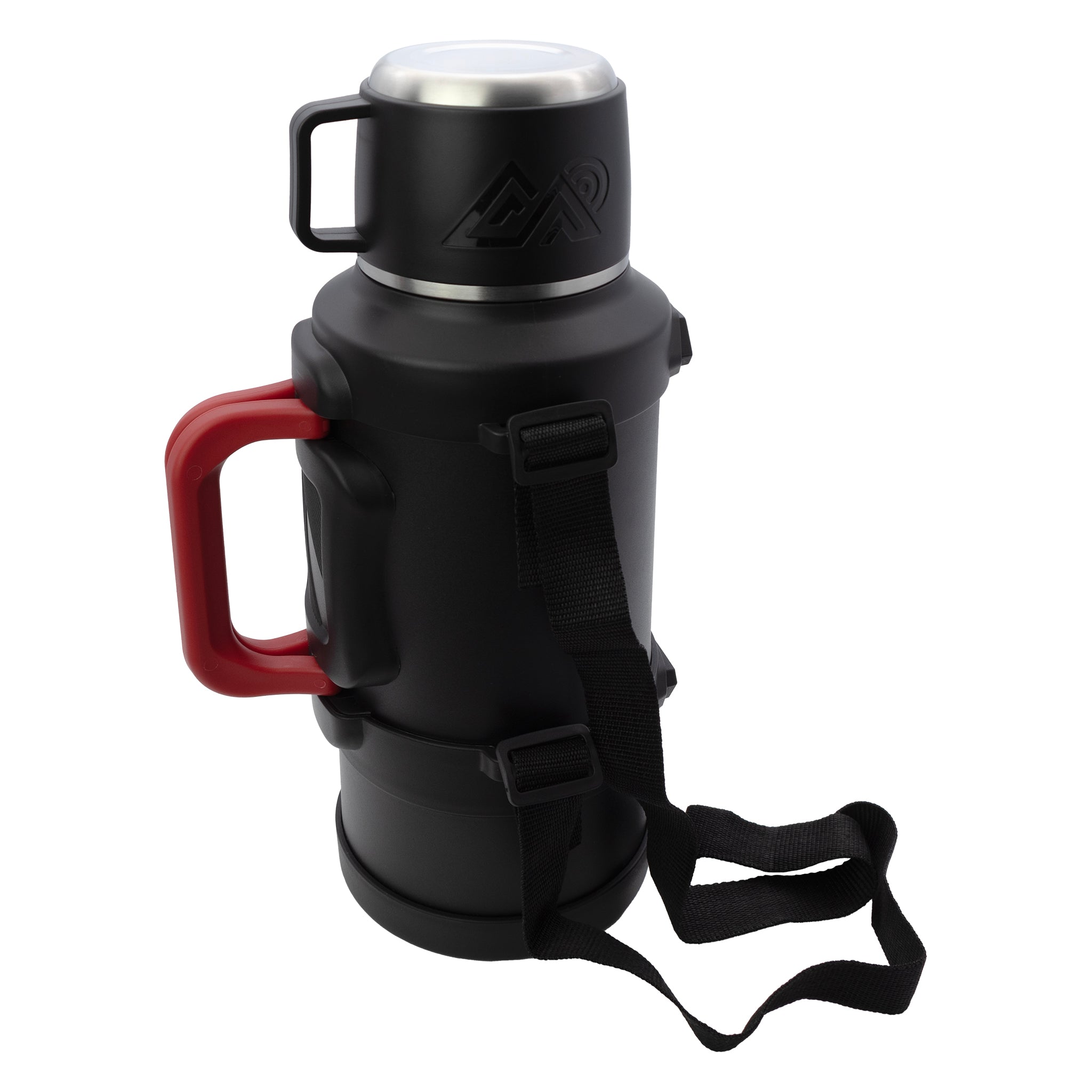REGENT LARGE VACUUM FLASK STAINLESS STEEL WITH CUP LID MATT BLACK, 3.2L