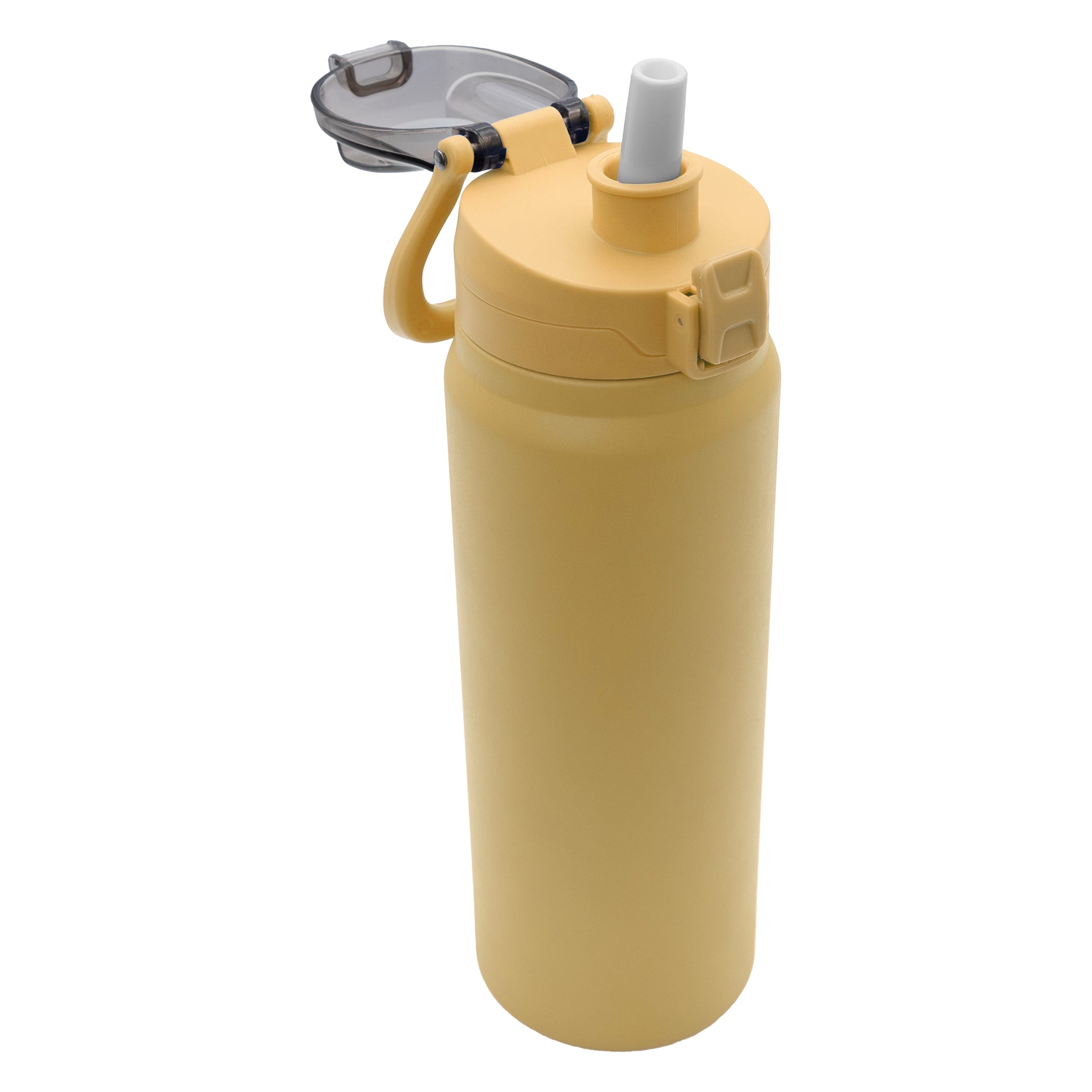 REGENT TRAVEL VACUUM FLASK STAINLESS STEEL WITH SIP STRAW YELLOW, 900ML
