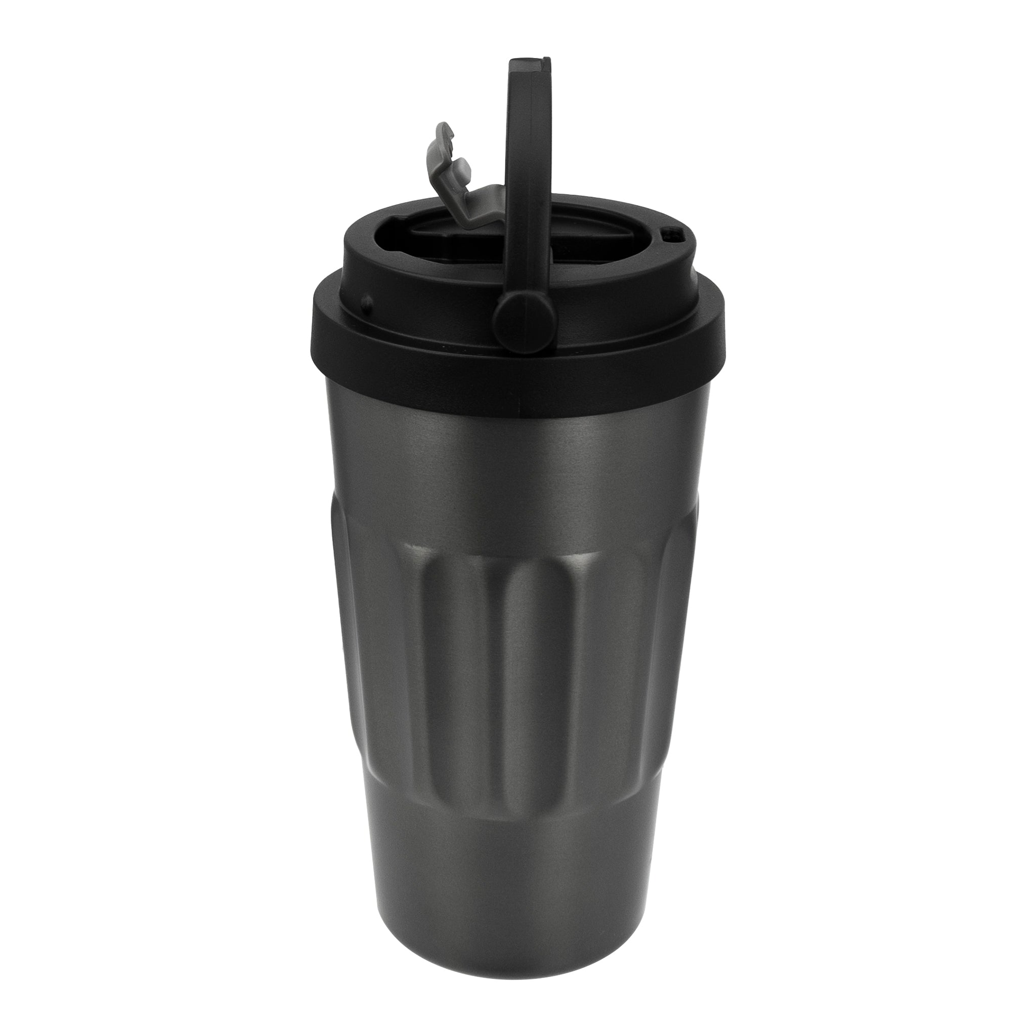 REGENT DOUBLE WALLED INSULATED TRAVEL MUG ST. STEEL AND PP PLASTIC LID GREY, 500ML