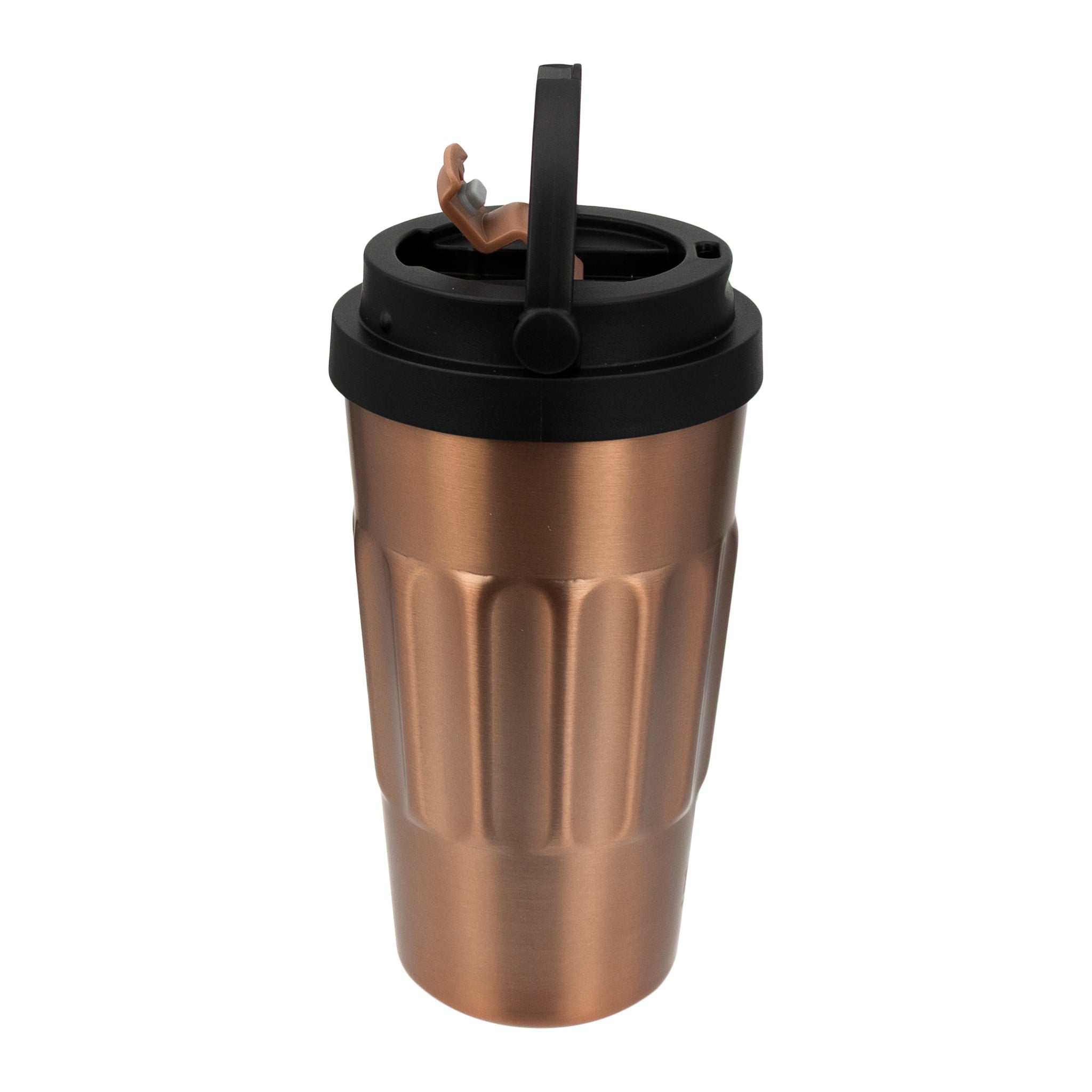 REGENT DOUBLE WALLED INSULATED TRAVEL MUG ST. STEEL AND PP PLASTIC LID BRONZE, 500ML