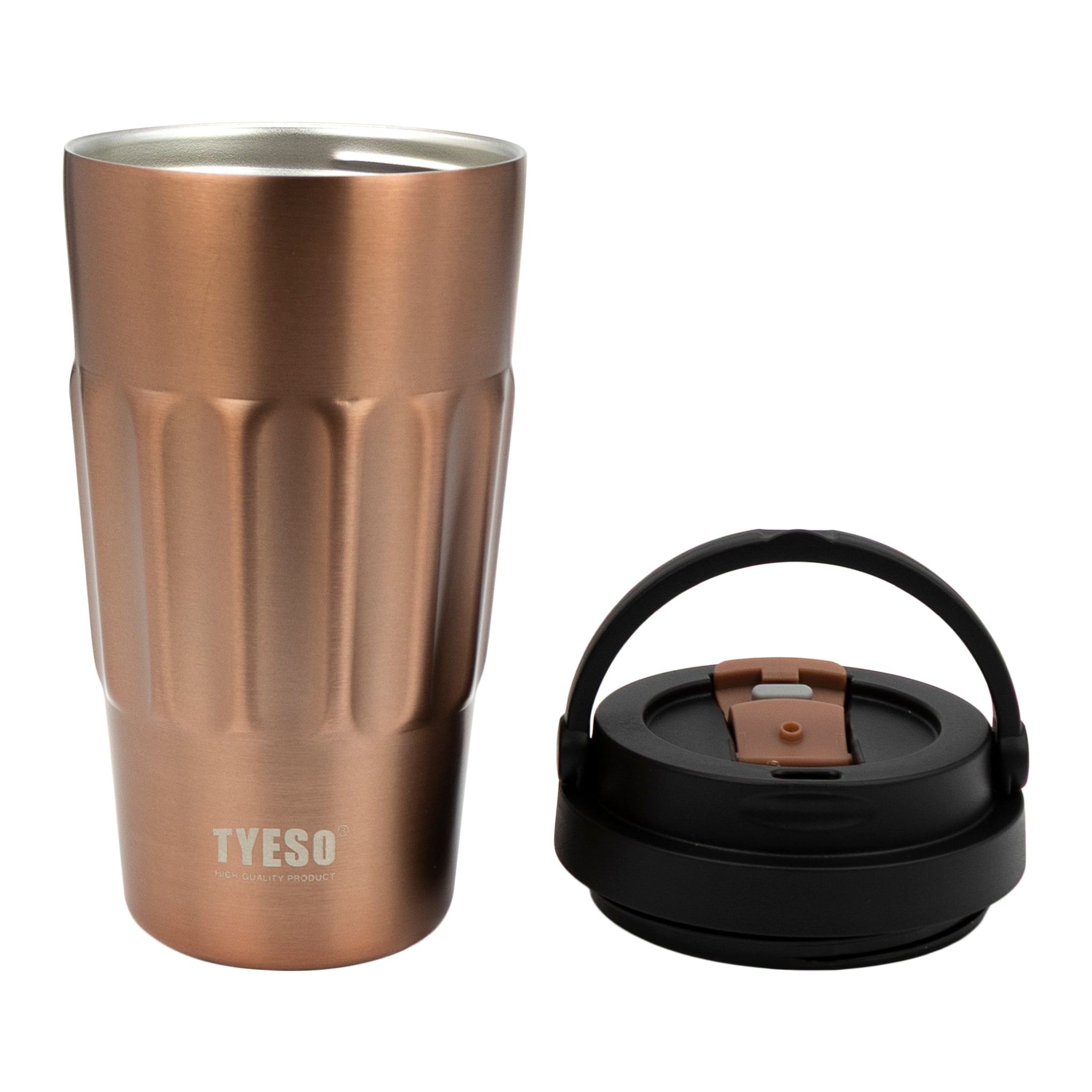 REGENT DOUBLE WALLED INSULATED TRAVEL MUG ST. STEEL AND PP PLASTIC LID BRONZE, 500ML