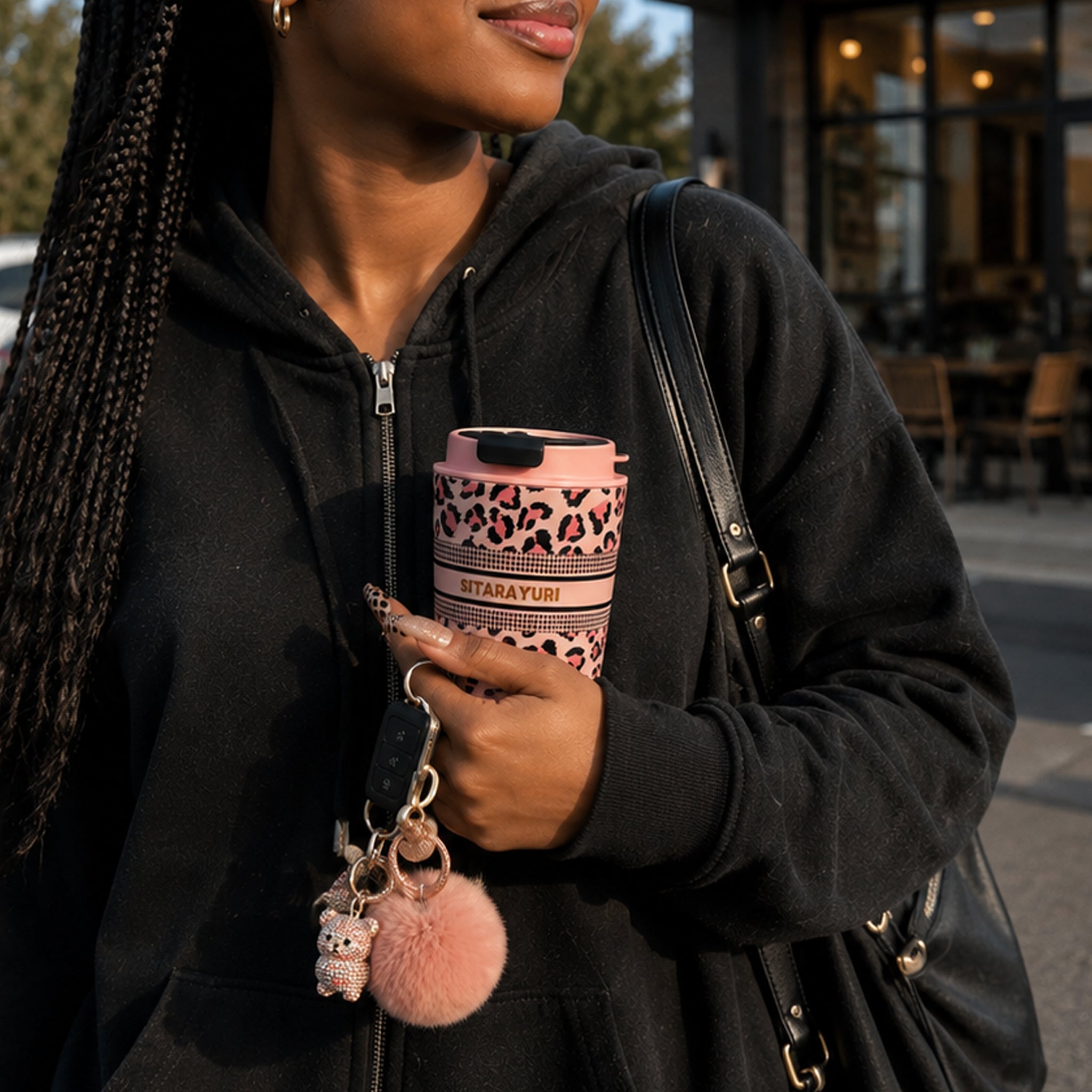 REGENT DOUBLE WALLED INSULATED TRAVEL MUG ST. STEEL AND PP PLASTIC PINK, 600ML
