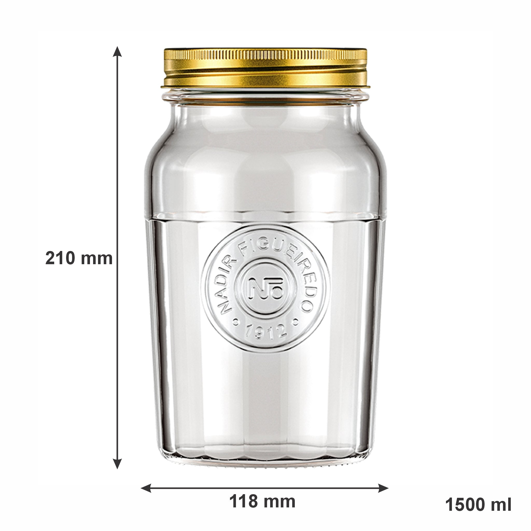 NADIR AMERICANO VINTAGE GLASS JAR, 1.5L