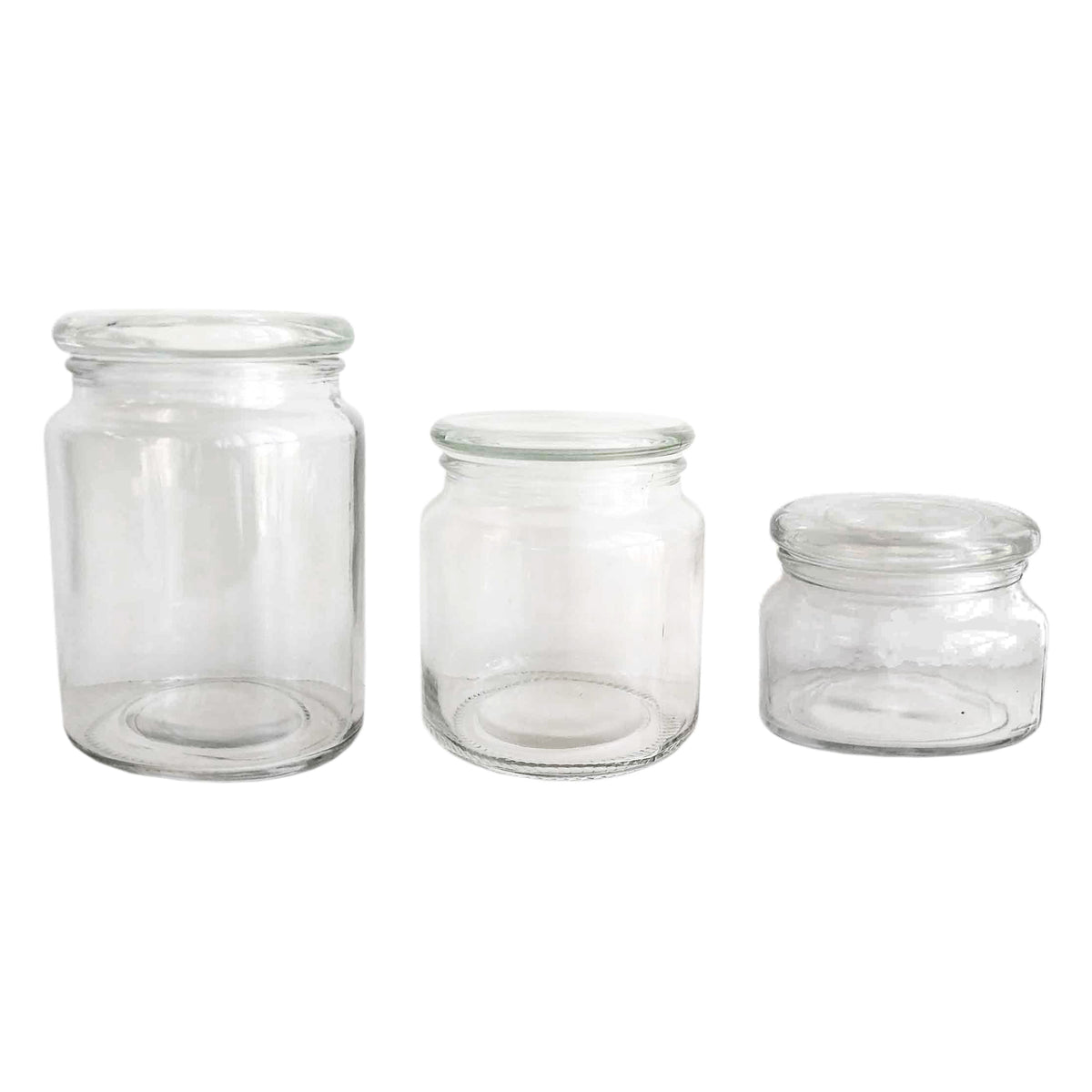 REGENT GLASS ROUND JAR WITH GLASS LID, 550ML