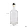 REGENT GLASS GIN BOTTLE WITH BLACK STOPPER, 500ML