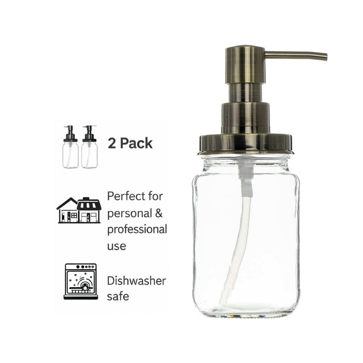 CONSOL JARS WITH BRONZE PUMPS 2PK, 375ML