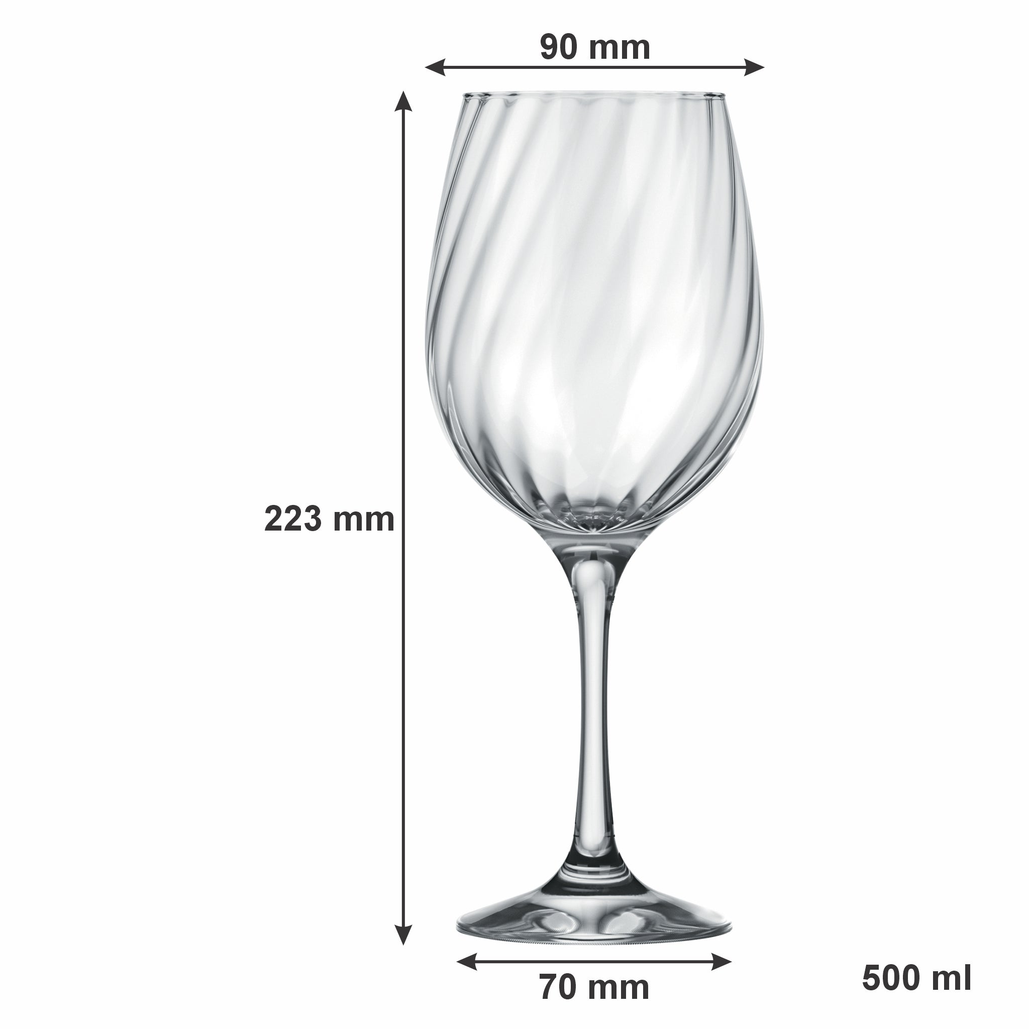 NADIR RAVENA STEMMED RED WINE GLASS , 500ML