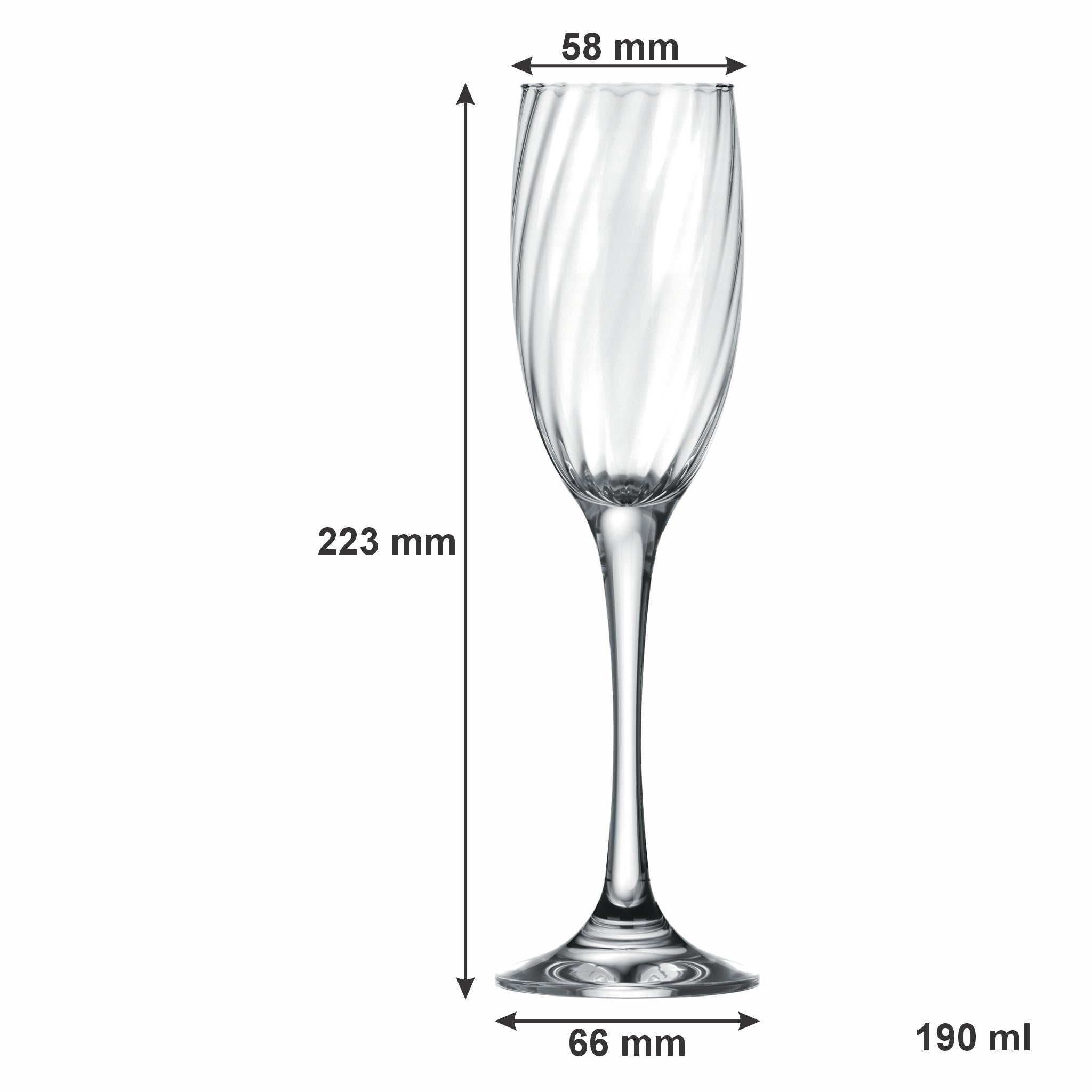 NADIR RAVENA STEMMED CHAMPAGNE FLUTE, 190ML
