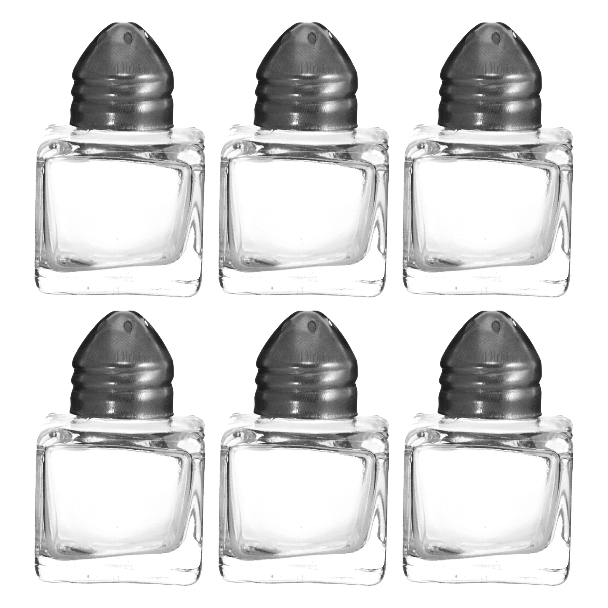 REGENT MINI SQUARE SALT & PEPPER GLASS SHAKERS IN ACETATE BOX 6PK, 10ML