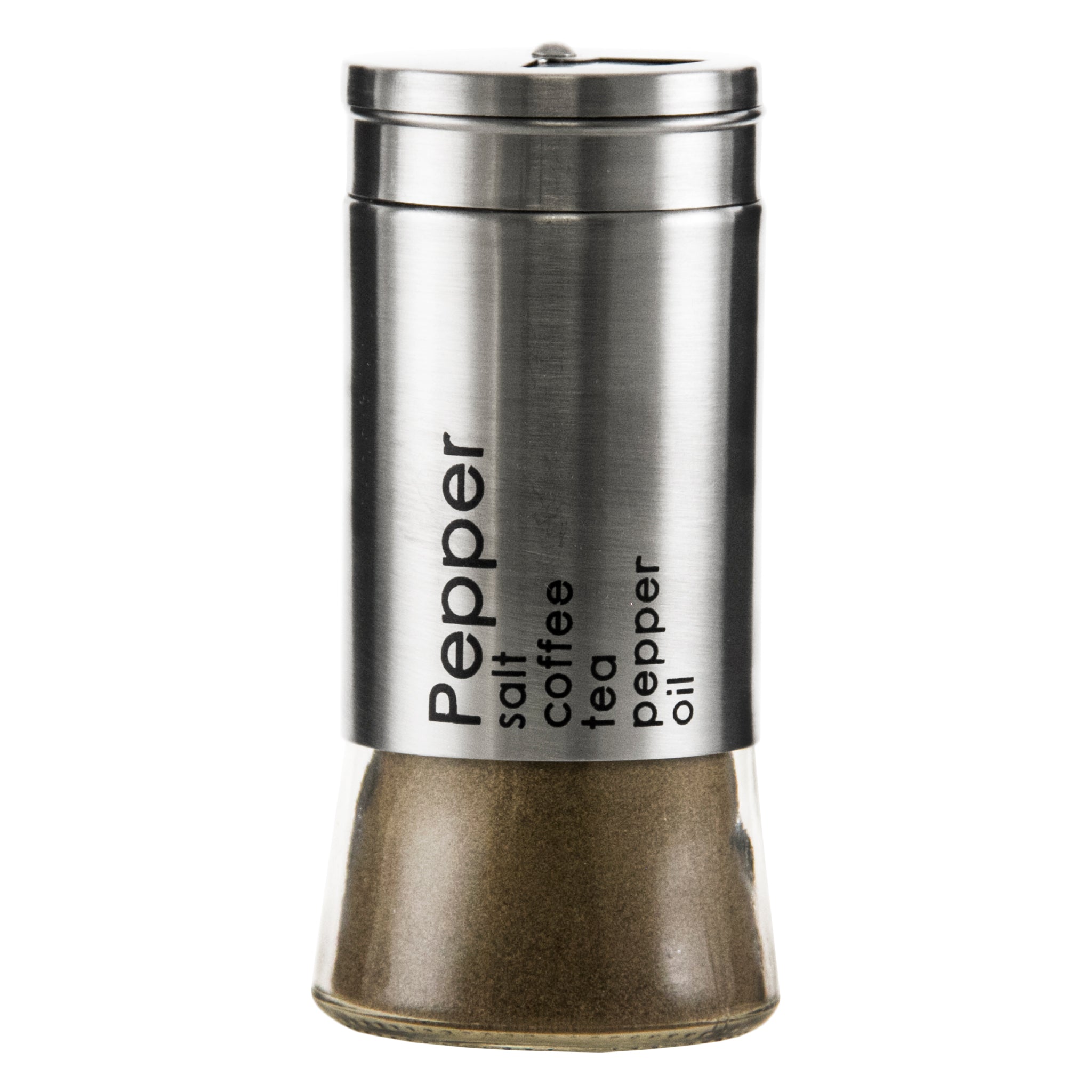 REGENT GLASS SALT & PEPPER SHAKERS WITH ST.STEEL COVERS 2PCS SET, 125ML