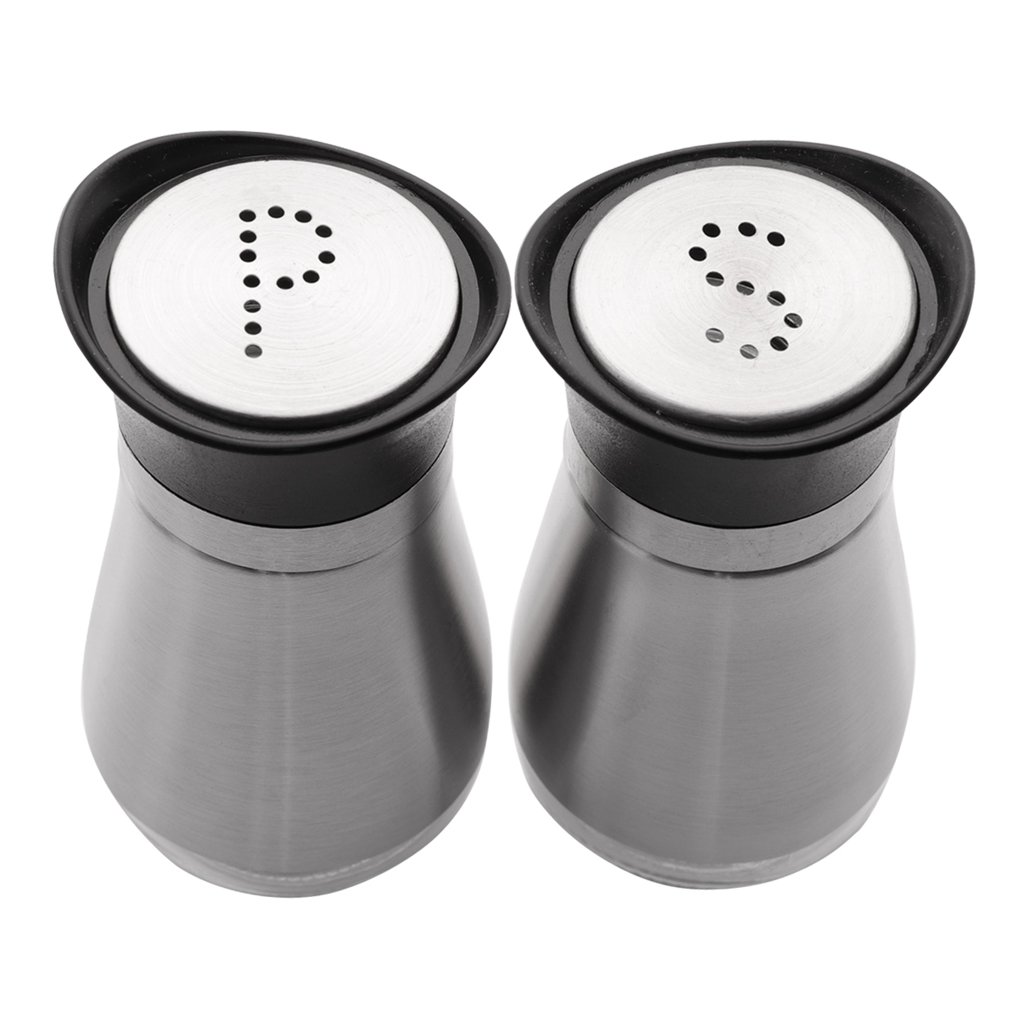 REGENT GLASS SALT & PEPPER SHAKERS WITH ST STEEL COVERS 2PCS SET, 125ML