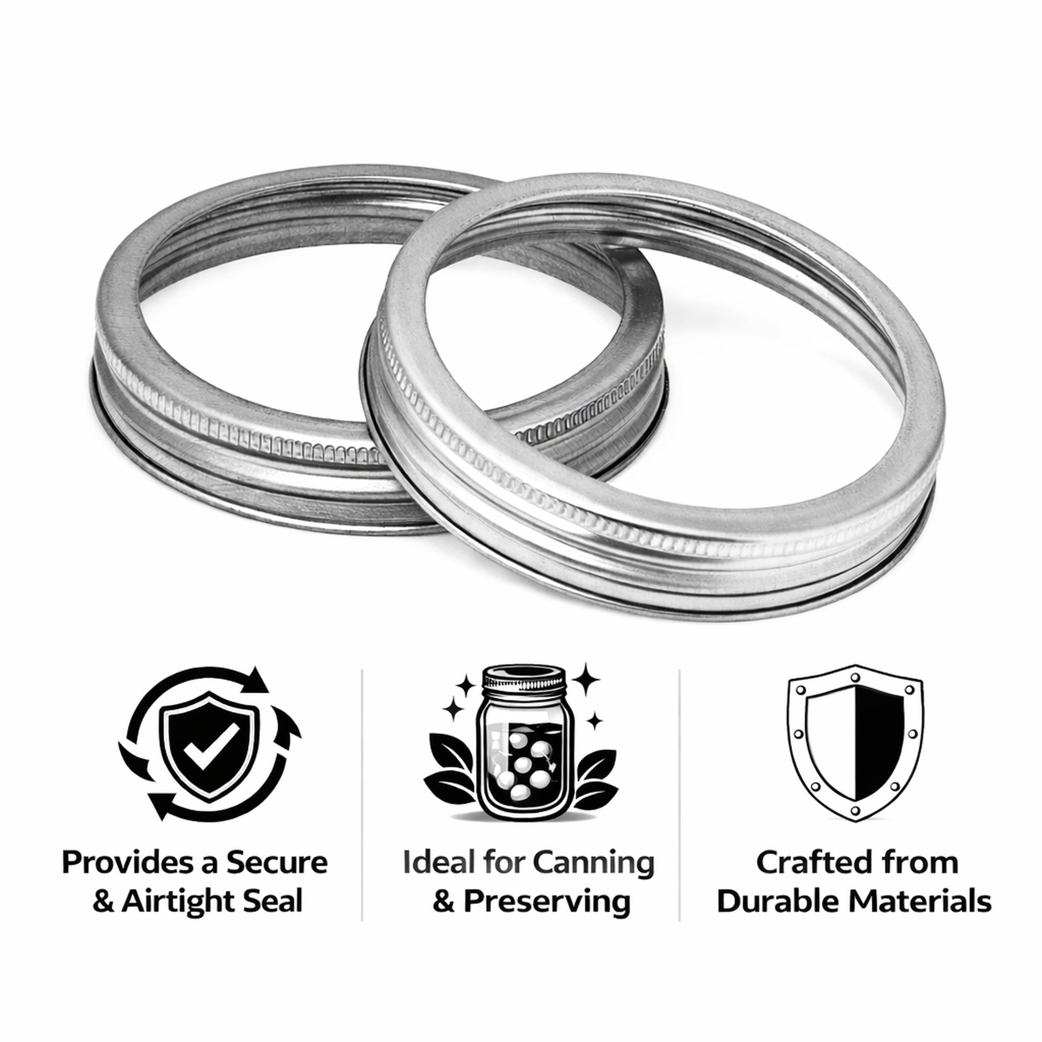 CONSOL PRESERVE JAR SCREW RINGS FOR 250ML JARS, 2PK