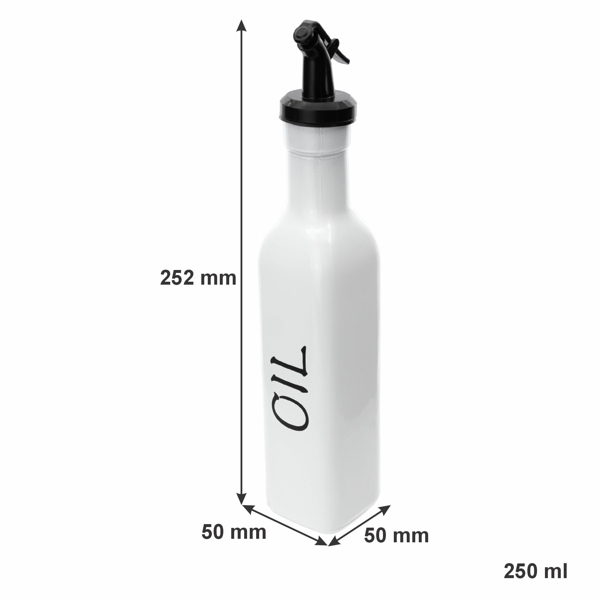 REGENT GLASS BLACK AND WHITE O,V, S & P IN A CADDY 5PCS SET, 250ML l 85ML