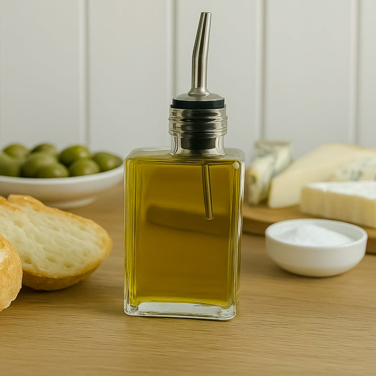 REGENT RECTANGULAR GLASS BOTTLE WITH POURER EA, 200ML