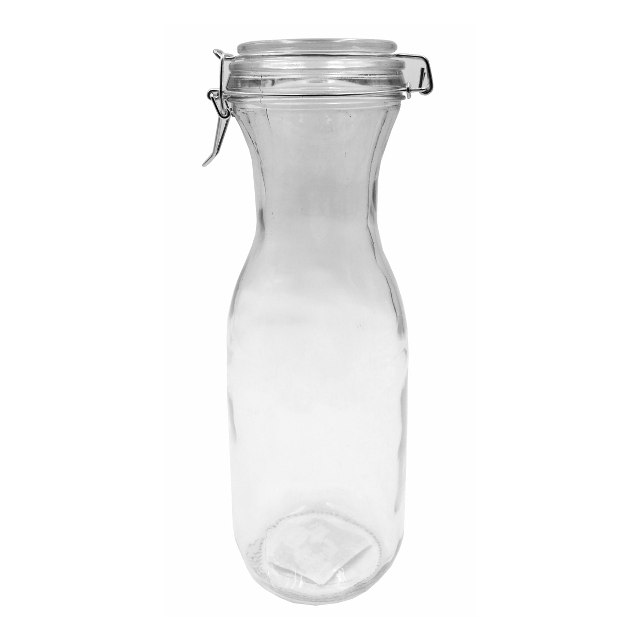 REGENT GLASS CARAFES WITH RESEALABLE CLIP TOP GLASS LIDS 6PK, 1L
