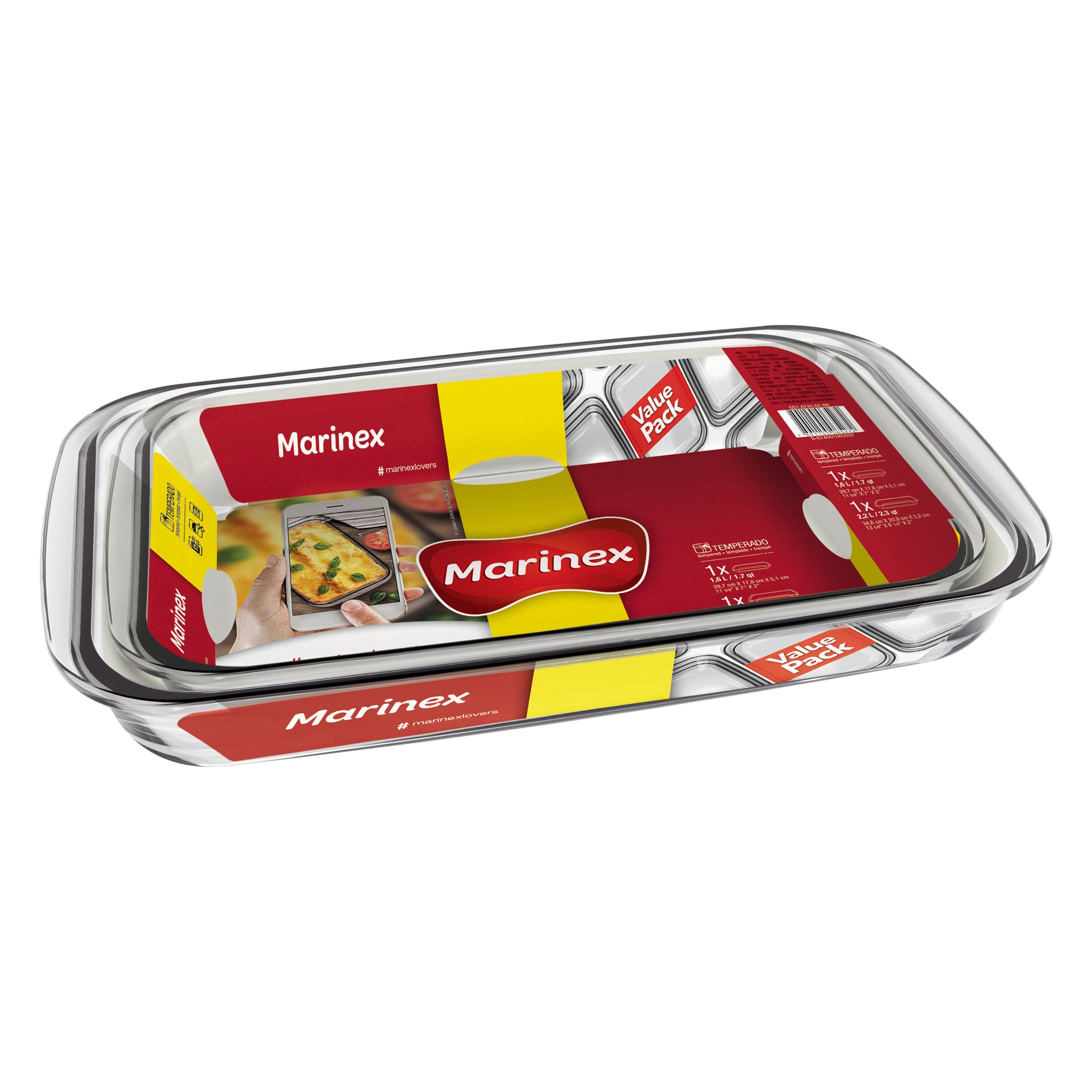 MARINEX RECTANGULAR ROASTER 2PCS SET, 1.6L & 2.2L