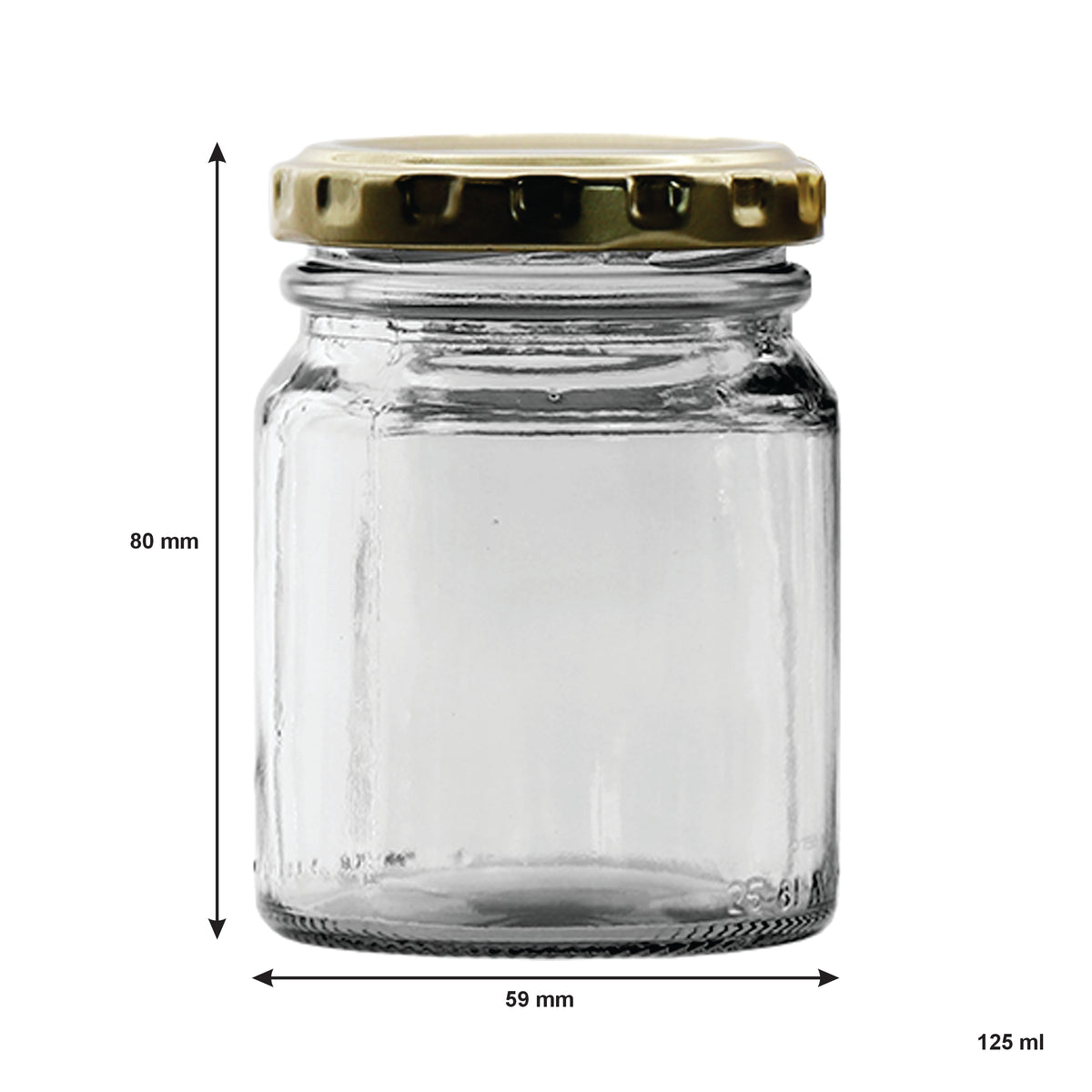 CONSOL SPREAD JARS WITH GOLD LIDS 6PK, 125ML
