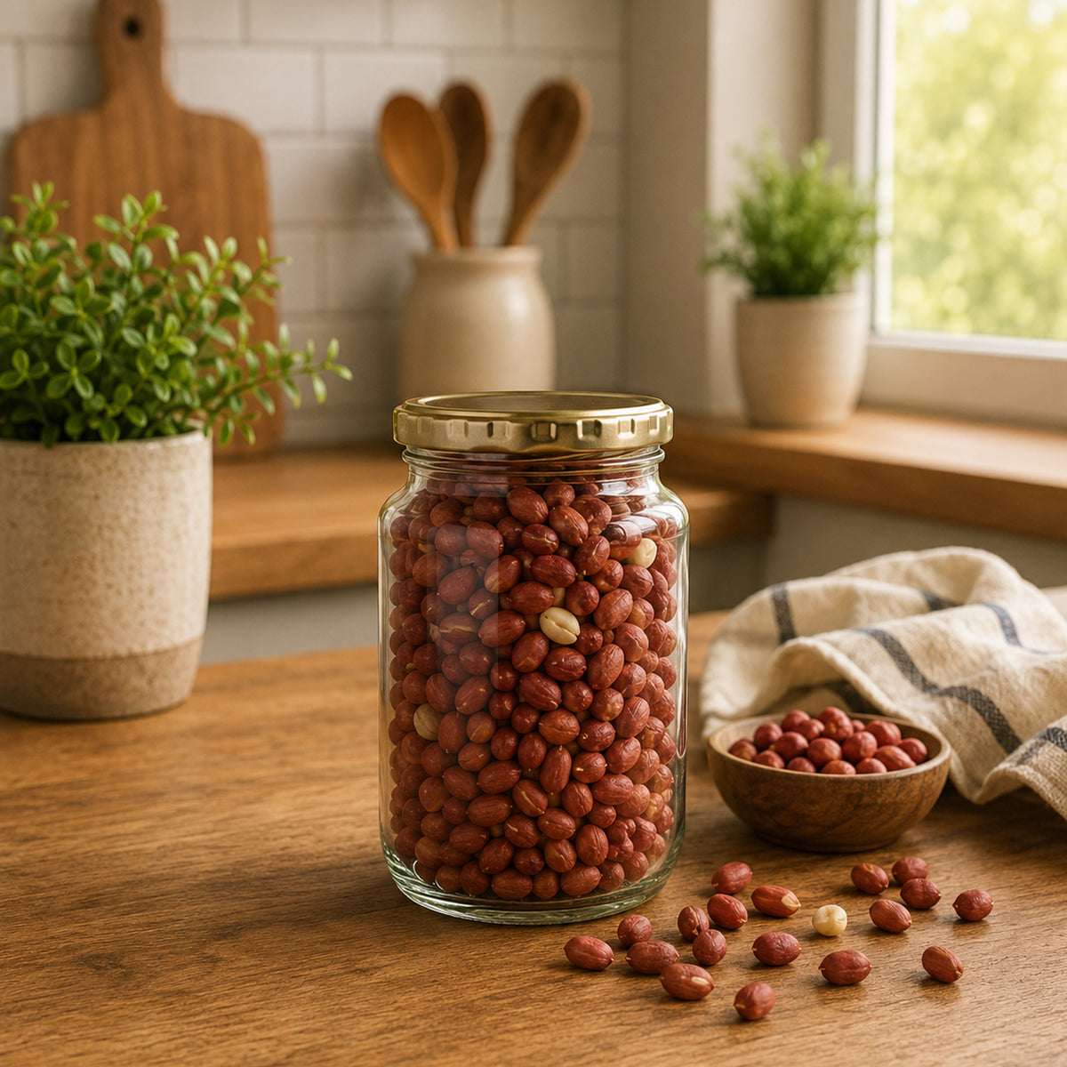 CONSOL ROUND JARS WITH GOLD LIDS 6PK, 375ML