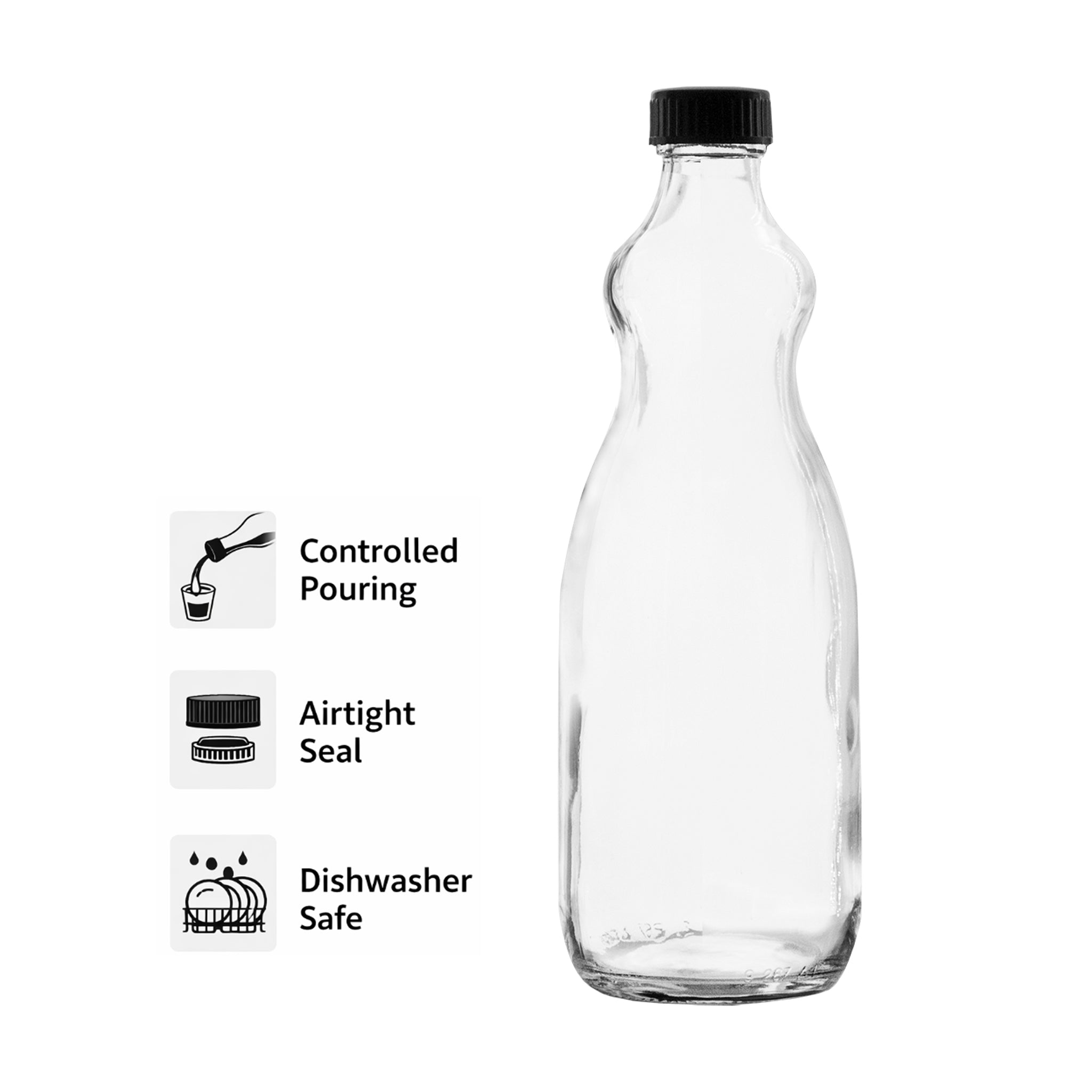 CONSOL UTILITY BOTTLES WITH BLACK LIDS 6PK, 750ML
