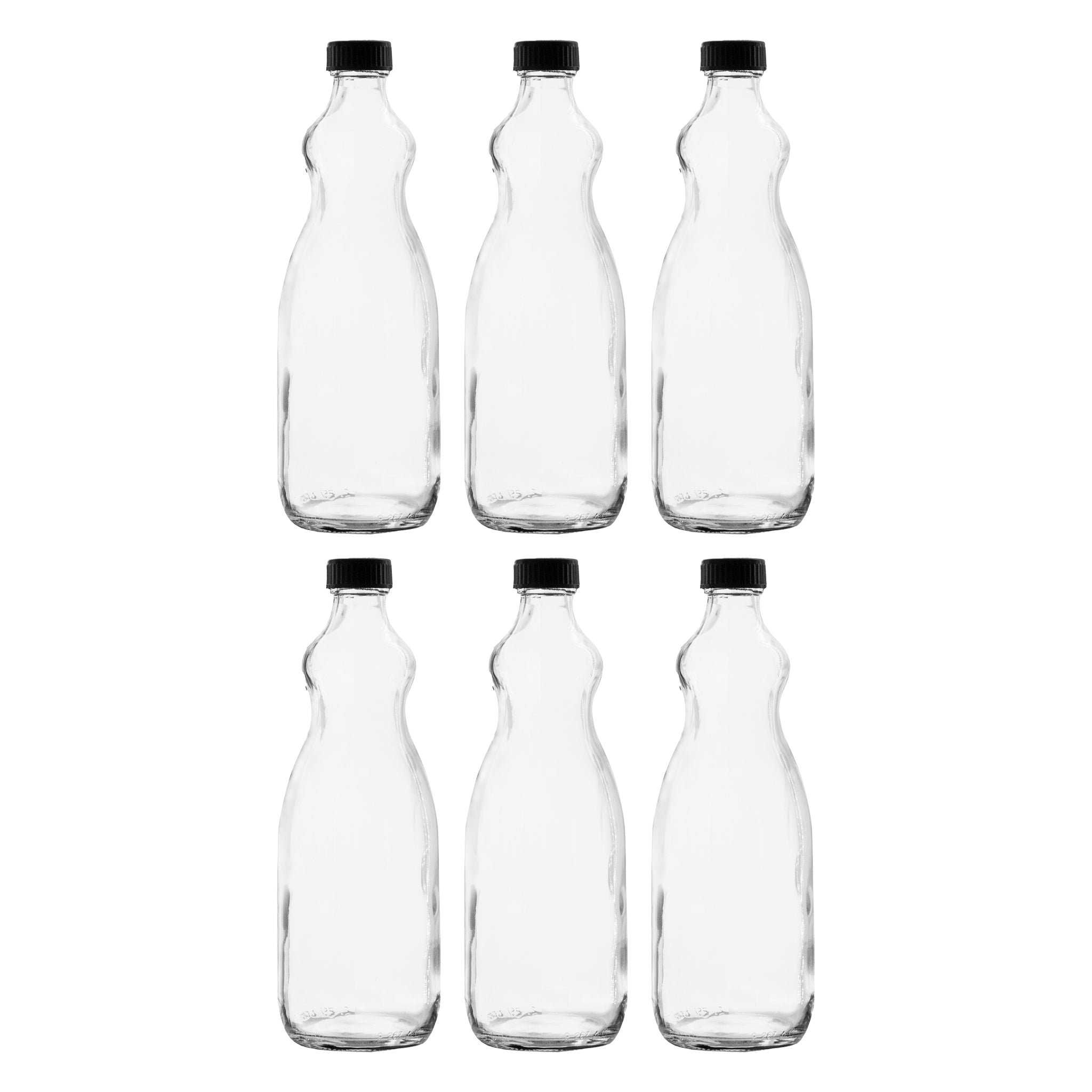 CONSOL UTILITY BOTTLES WITH BLACK LIDS 6PK, 750ML