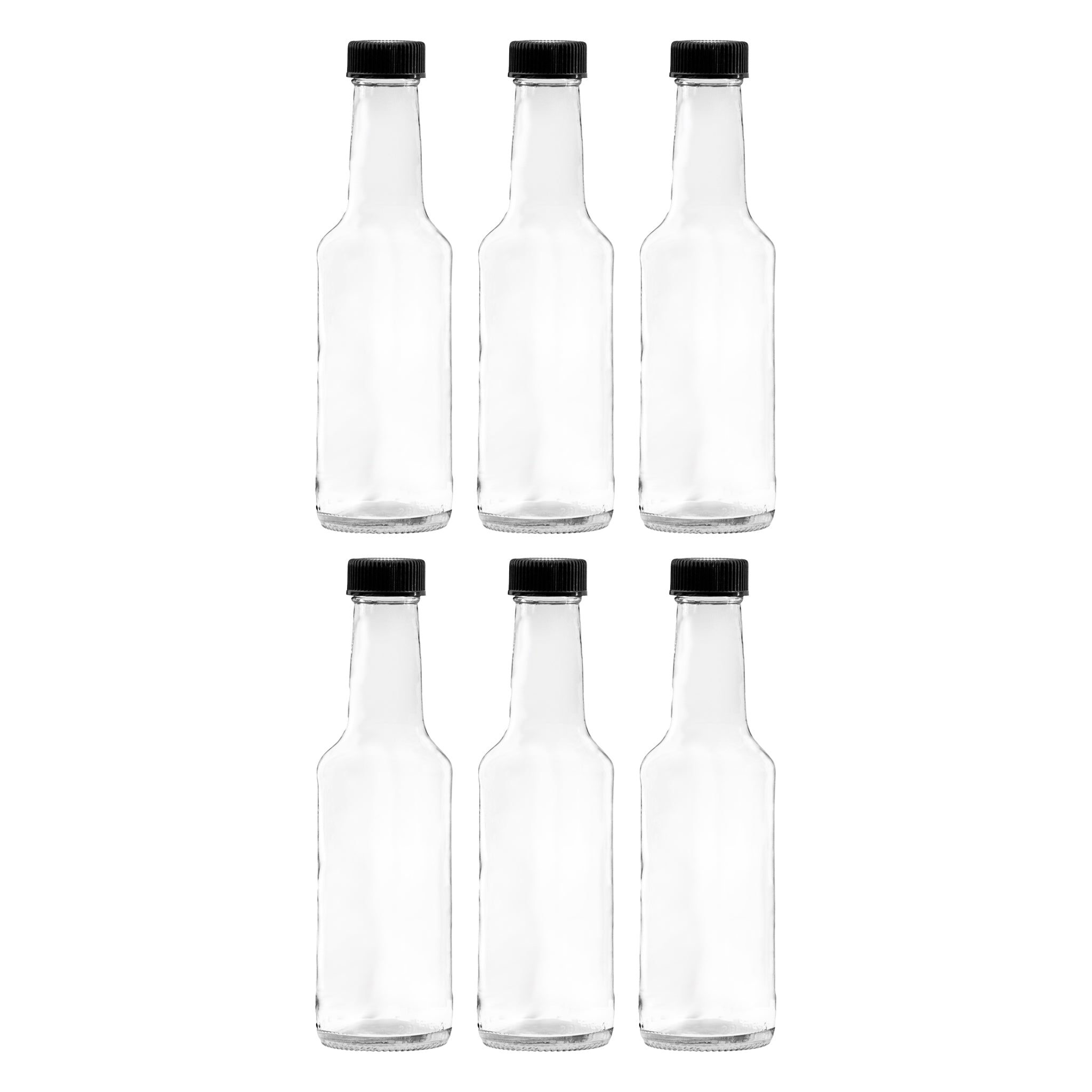 CONSOL WORCESTER SAUCE BOTTLES WITH BLACK LIDS 6PK, 125ML