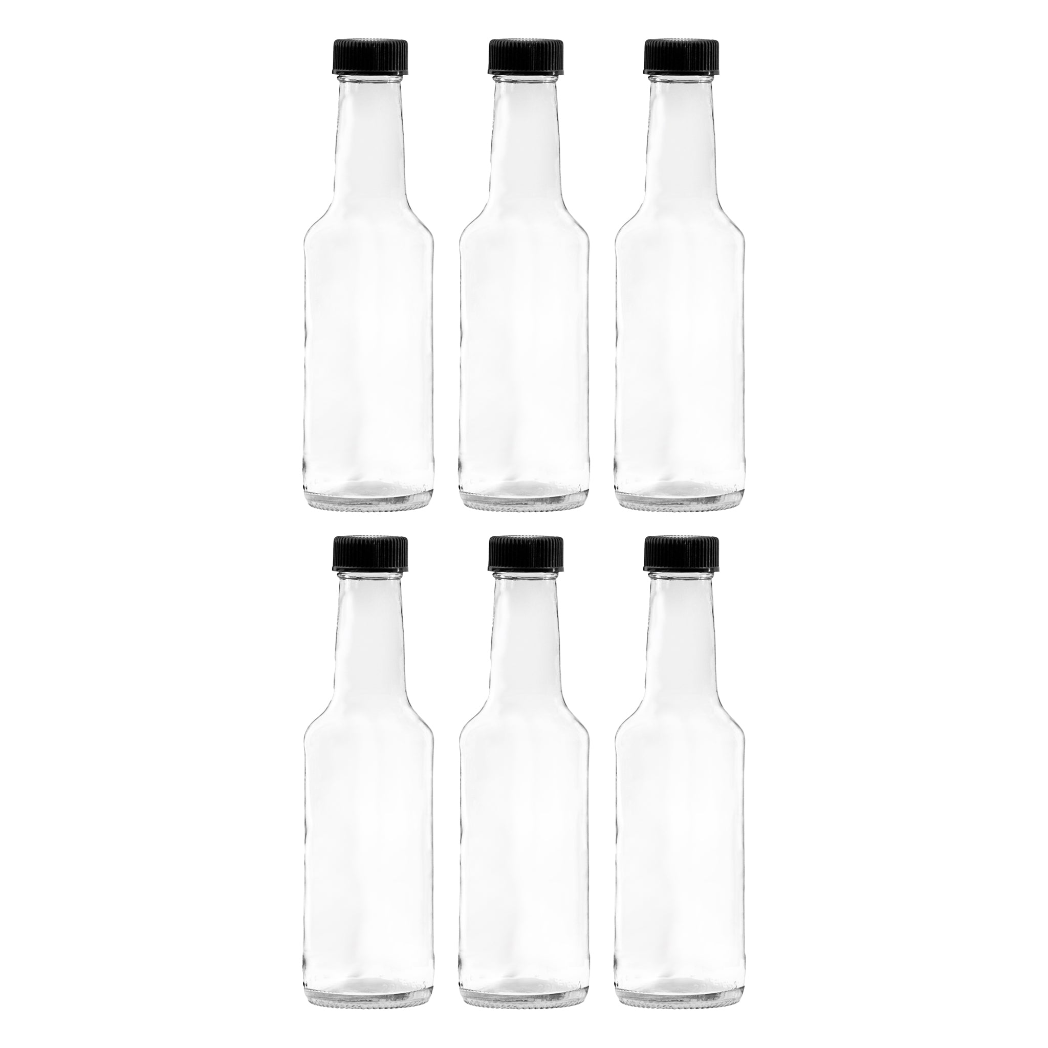 CONSOL WORCESTER SAUCE BOTTLES WITH BLACK LIDS 6PK, 250ML