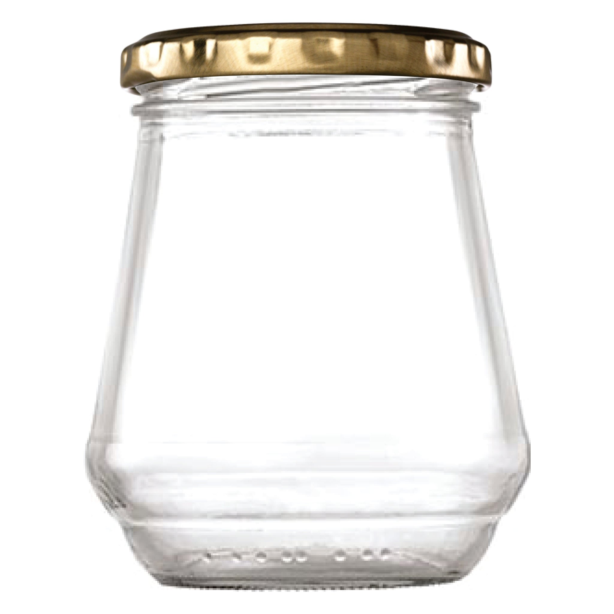CONSOL CONICAL JARS WITH GOLD LIDS 6PK, 375ML