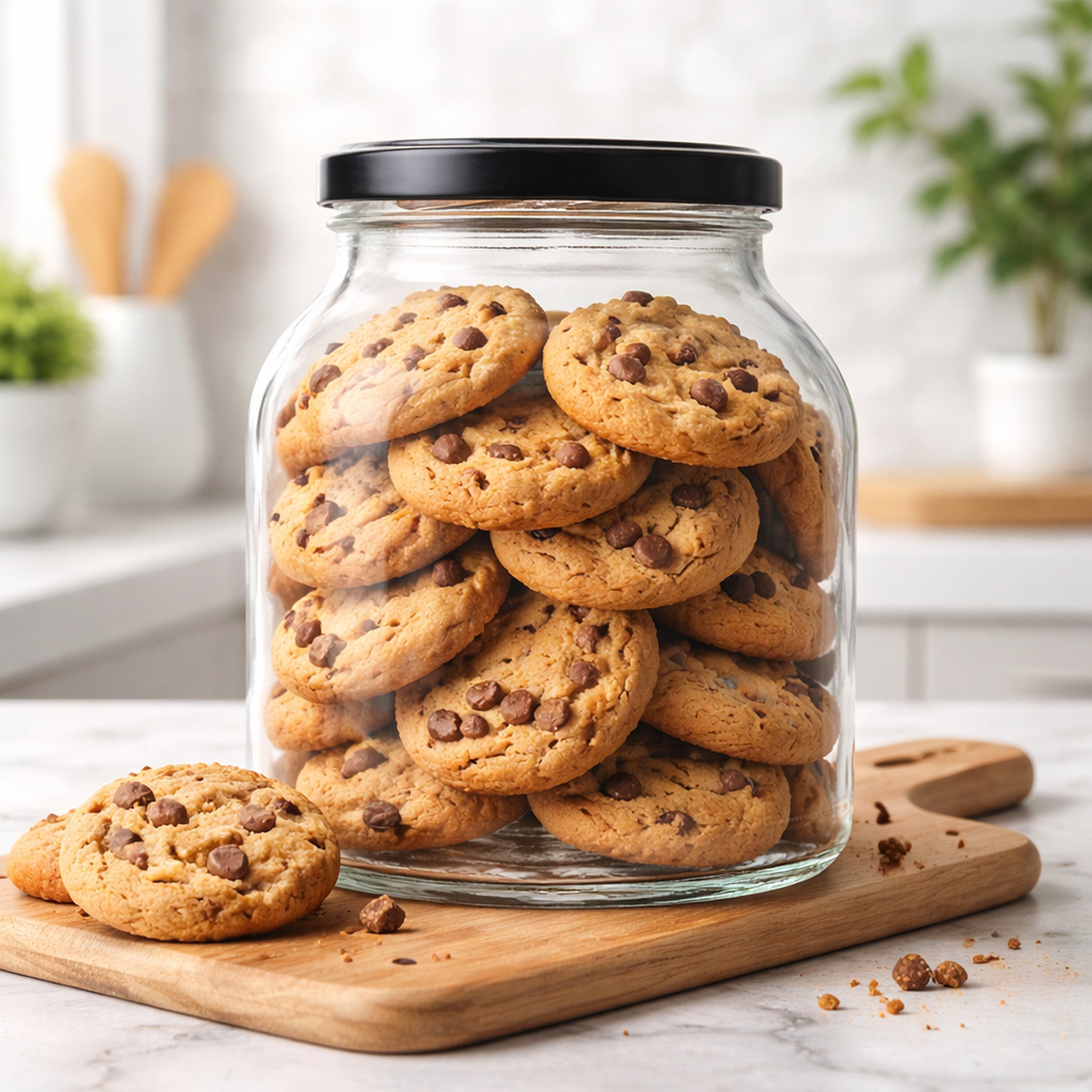 REGENT ROUND JARS WITH BLACK LIDS 4PK, 910ML