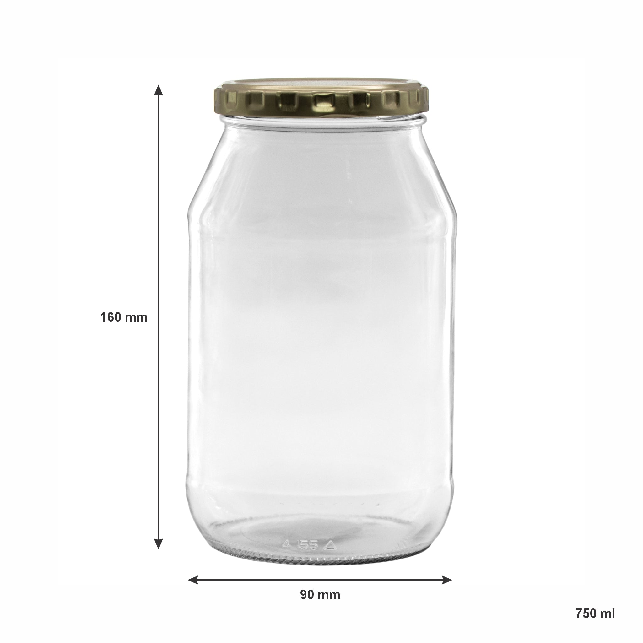 CONSOL CATERING JAR WITH GOLD LID 6PK, 750ML