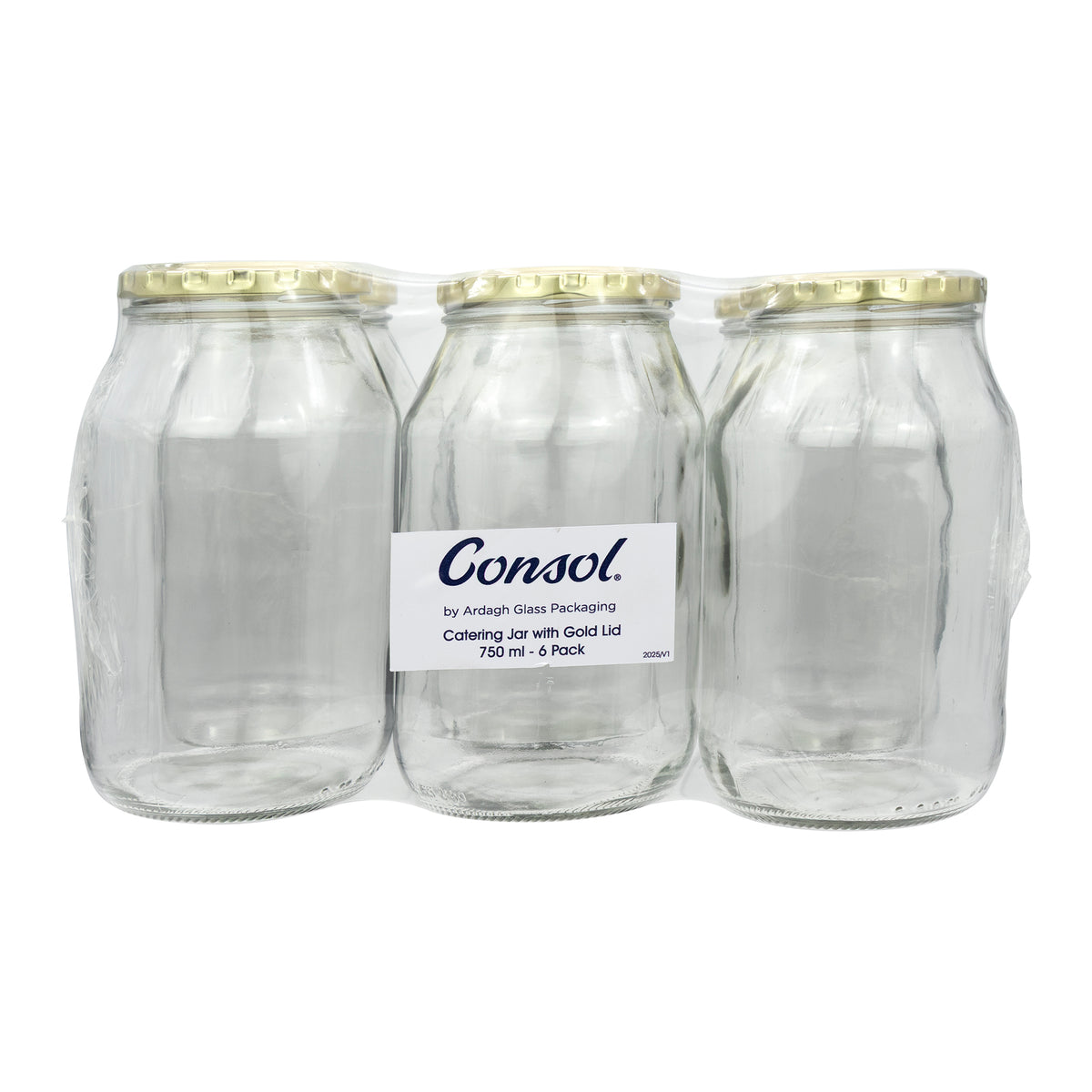 CONSOL CATERING JAR WITH GOLD LID 6PK, 750ML