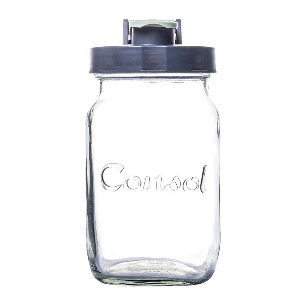 CONSOL PRESERVE JAR WITH ASSORTED COLOURED FLIP TOP LIDS, 1 L