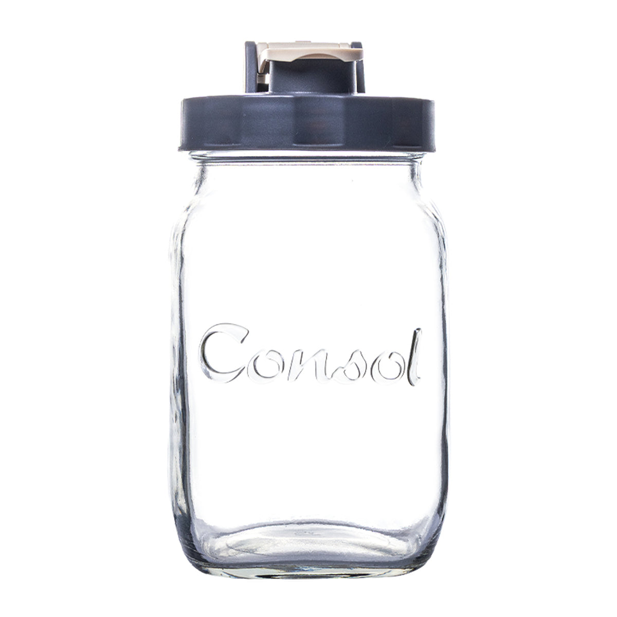 CONSOL PRESERVE JAR WITH ASSORTED COLOURED FLIP TOP LIDS, 1 L