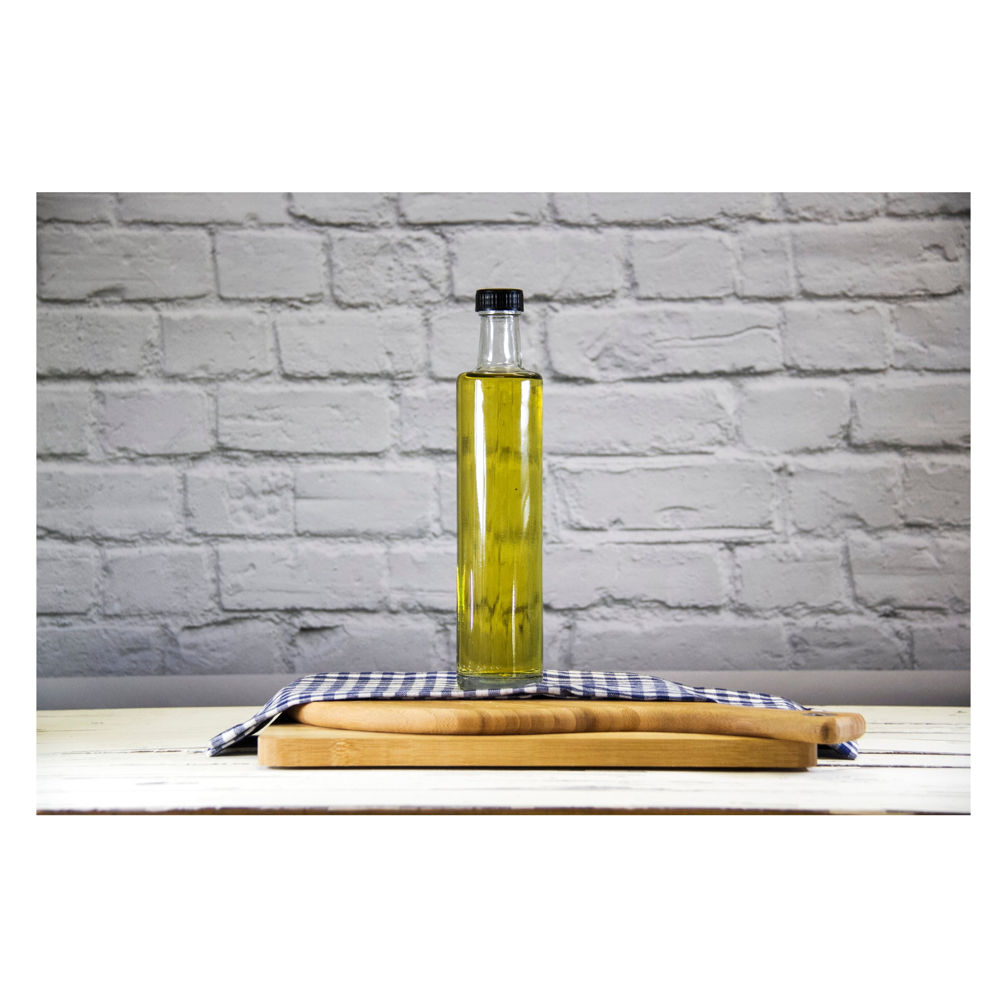 CONSOL ROUND OIL/VINEGAR BOTTLE WITH BLACK LID 6PK, 500ML