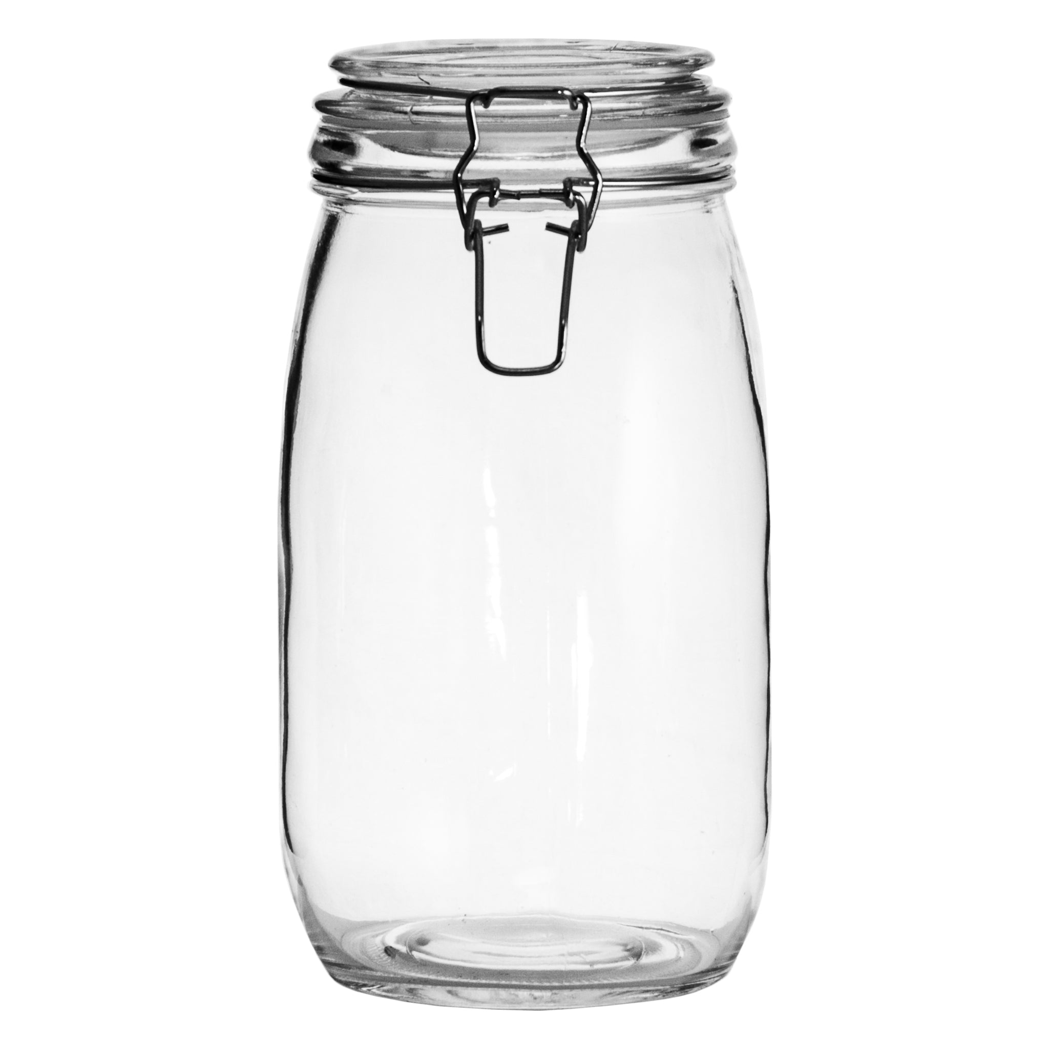 REGENT ROUND HERMETIC GLASS CANISTER WITH CLIP SEAL GLASS LID, 1.45L