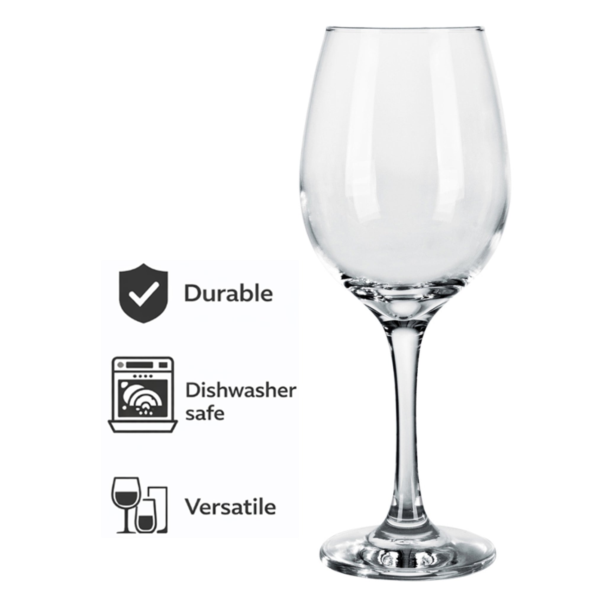 CONSOL LYON STEM WHITE WINE GLASS 4PK, 385ML
