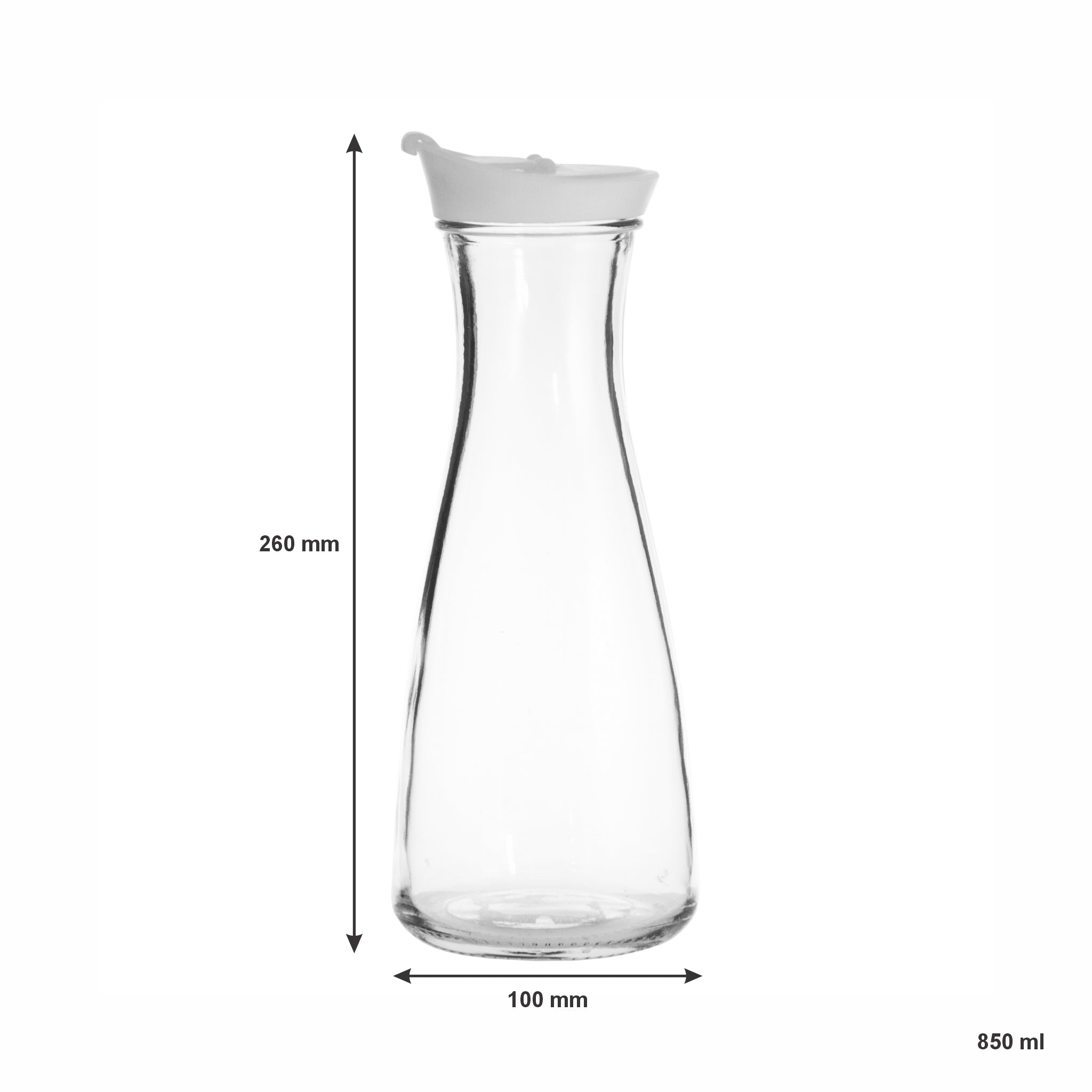 REGENT GLASS CARAFE WITH WHITE LID, 880ML