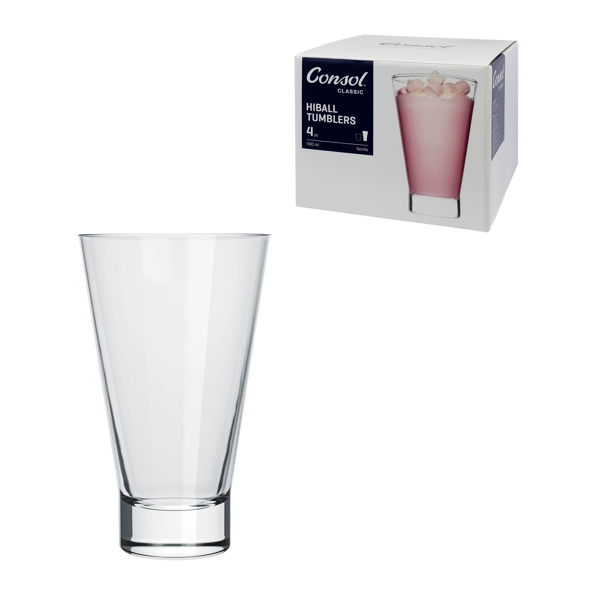 CONSOL SEVILLE HIBALL TUMBLER 4PK, 400ML