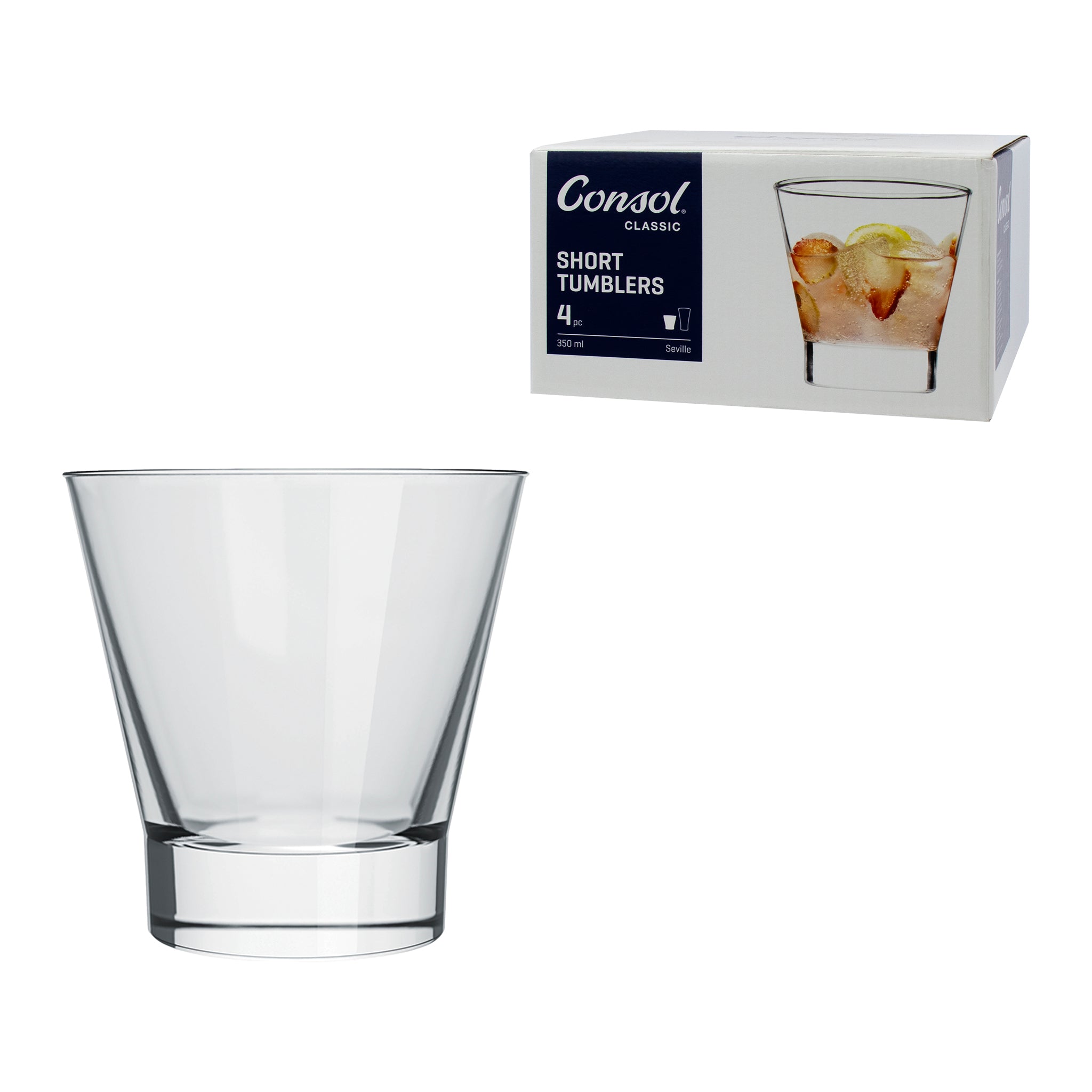 CONSOL SEVILLE WHISKEY TUMBLER 4PK, 350ML