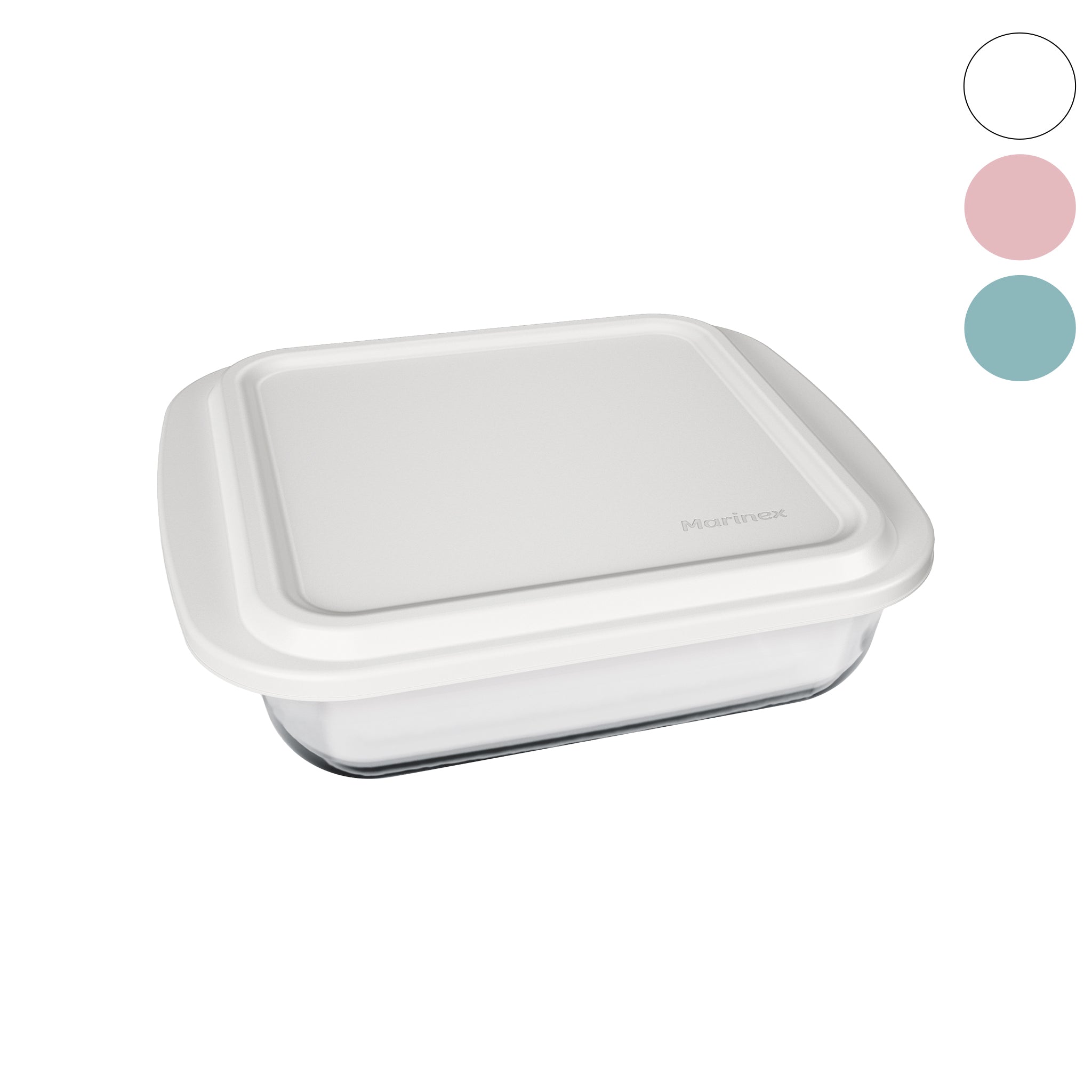 MARINEX SQUARE ROASTERS WITH COLOURED PLASTIC LIDS, 1.1L