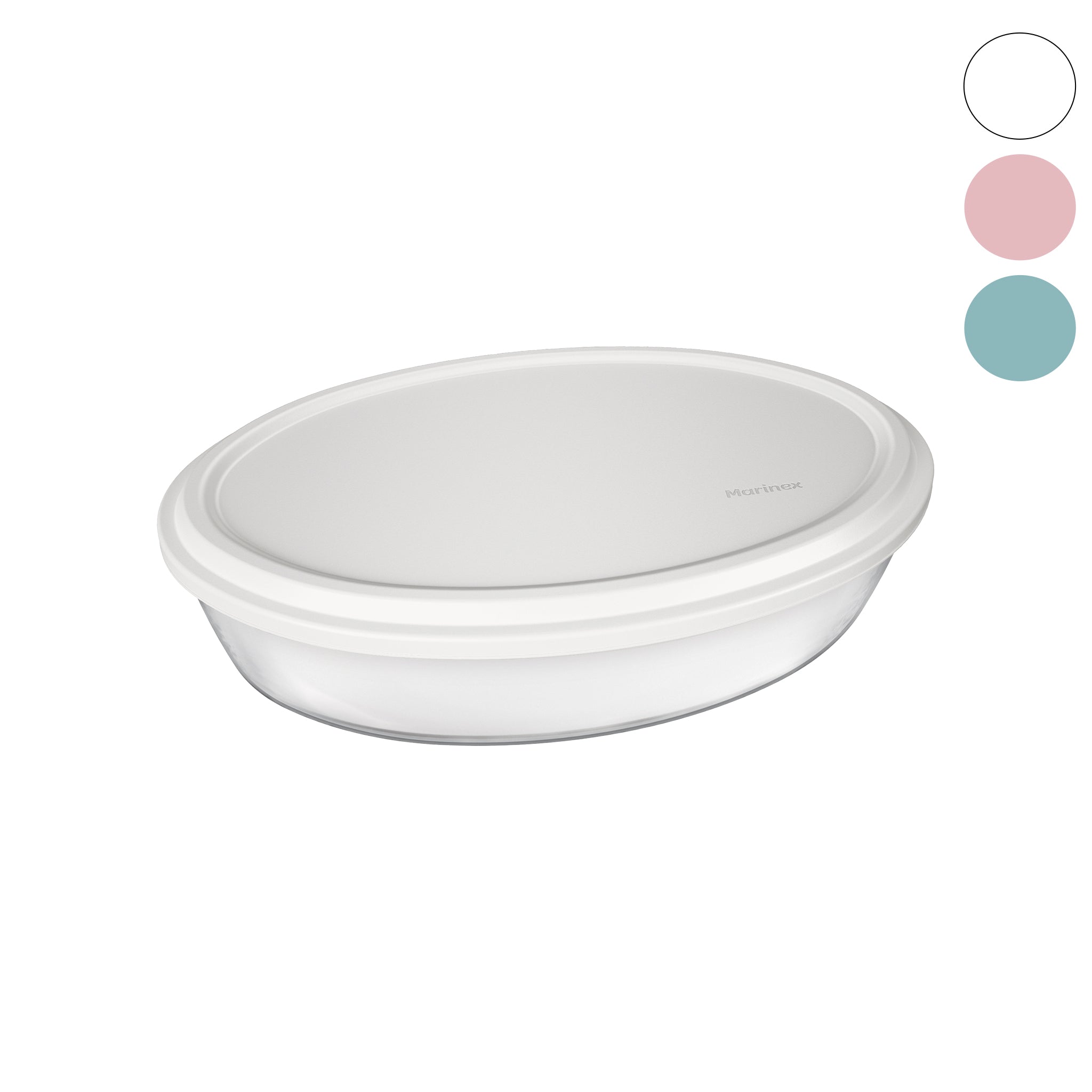 MARINEX OVAL ROASTERS WITH COLOURED PLASTIC LIDS, 2.4L