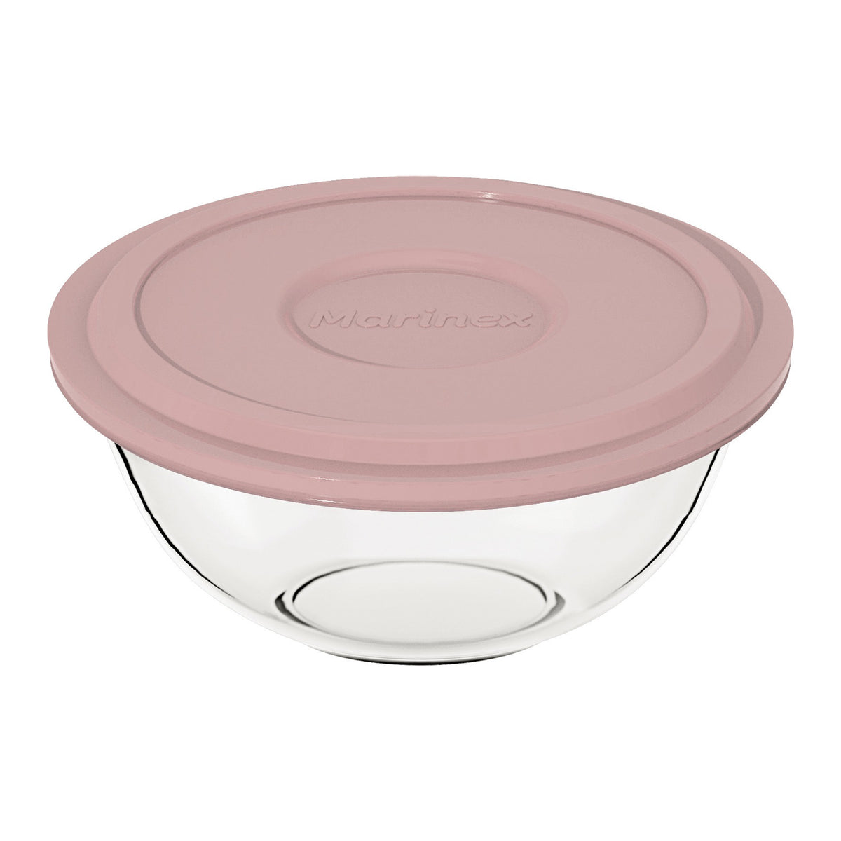 MARINEX GLASS MIXING BOWLS WITH COLOURED PLASTIC LIDS, 1.5L