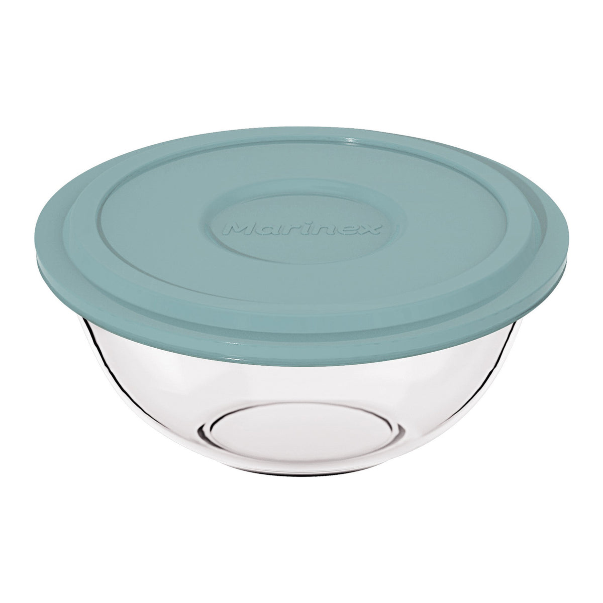 MARINEX GLASS MIXING BOWLS WITH COLOURED PLASTIC LIDS, 1.5L