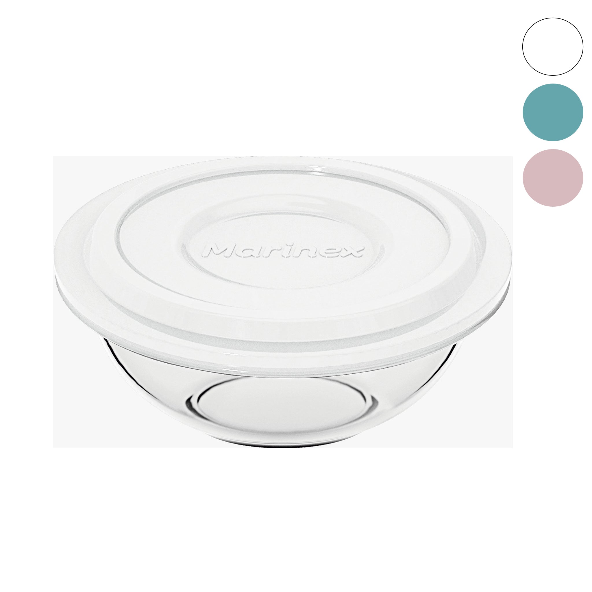 MARINEX MIXING BOWLS WITH COLOURED PLASTIC LIDS, 3L
