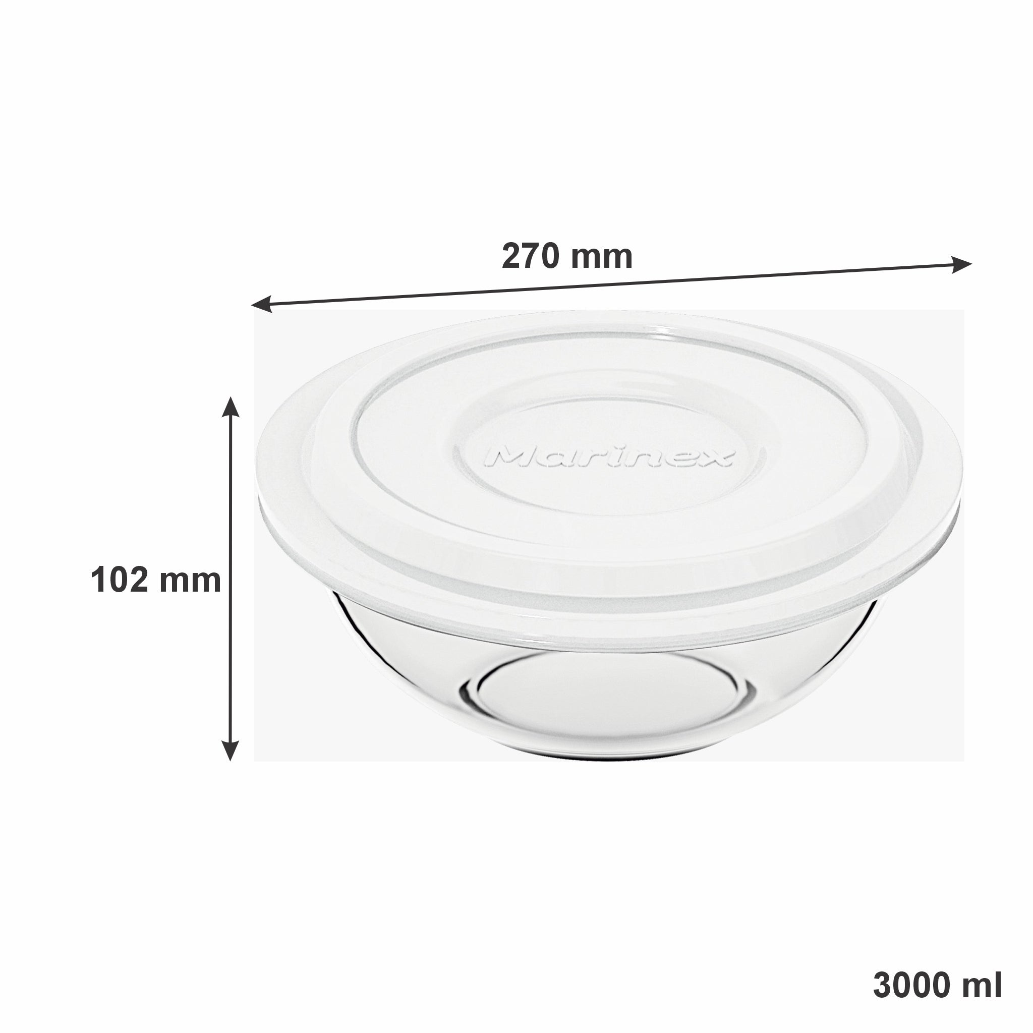 MARINEX MIXING BOWLS WITH COLOURED PLASTIC LIDS, 3L