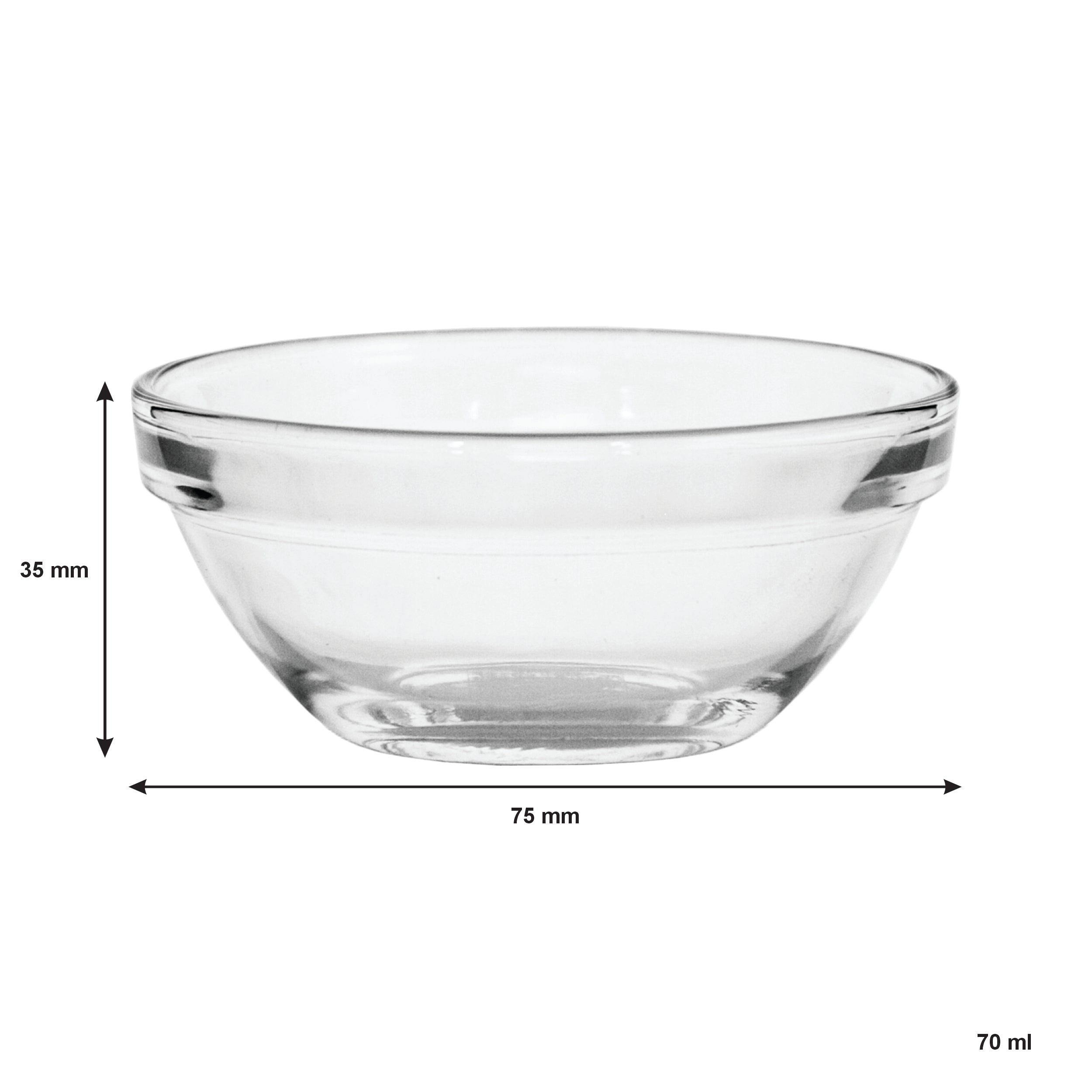 REGENT STACKABLE TEMPERED GLASS BOWL, 70ML