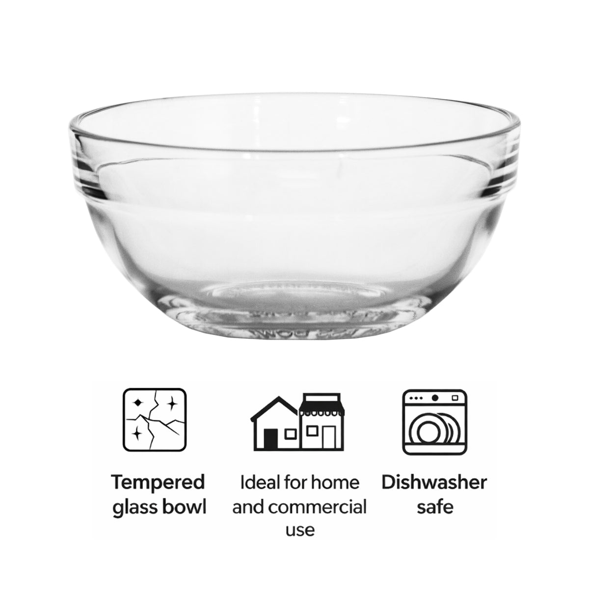 REGENT TEMPERED GLASS STACKABLE BOWL, 150ML