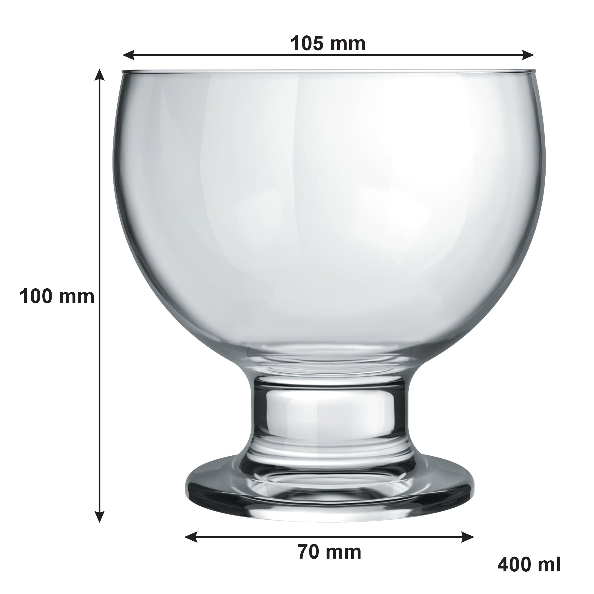 NADIR PAULISTA GLASS DESSERT BOWL, 400ML
