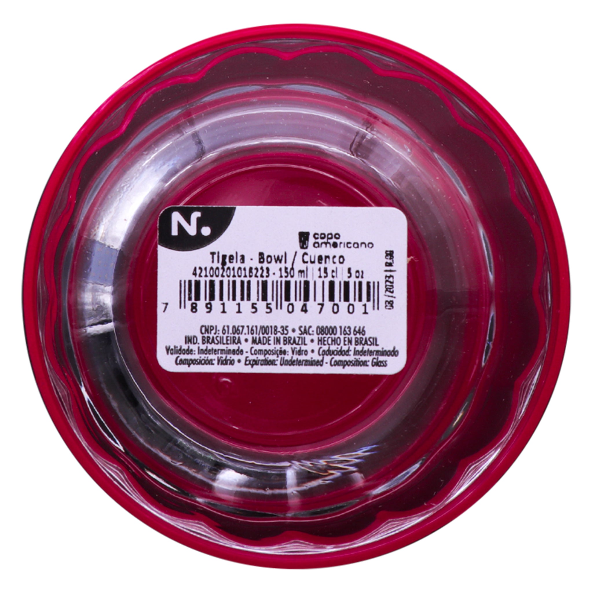 NADIR AMERICANO SMALL BOWL WITH 3 COLOURED PLASTIC LIDS, 150ML